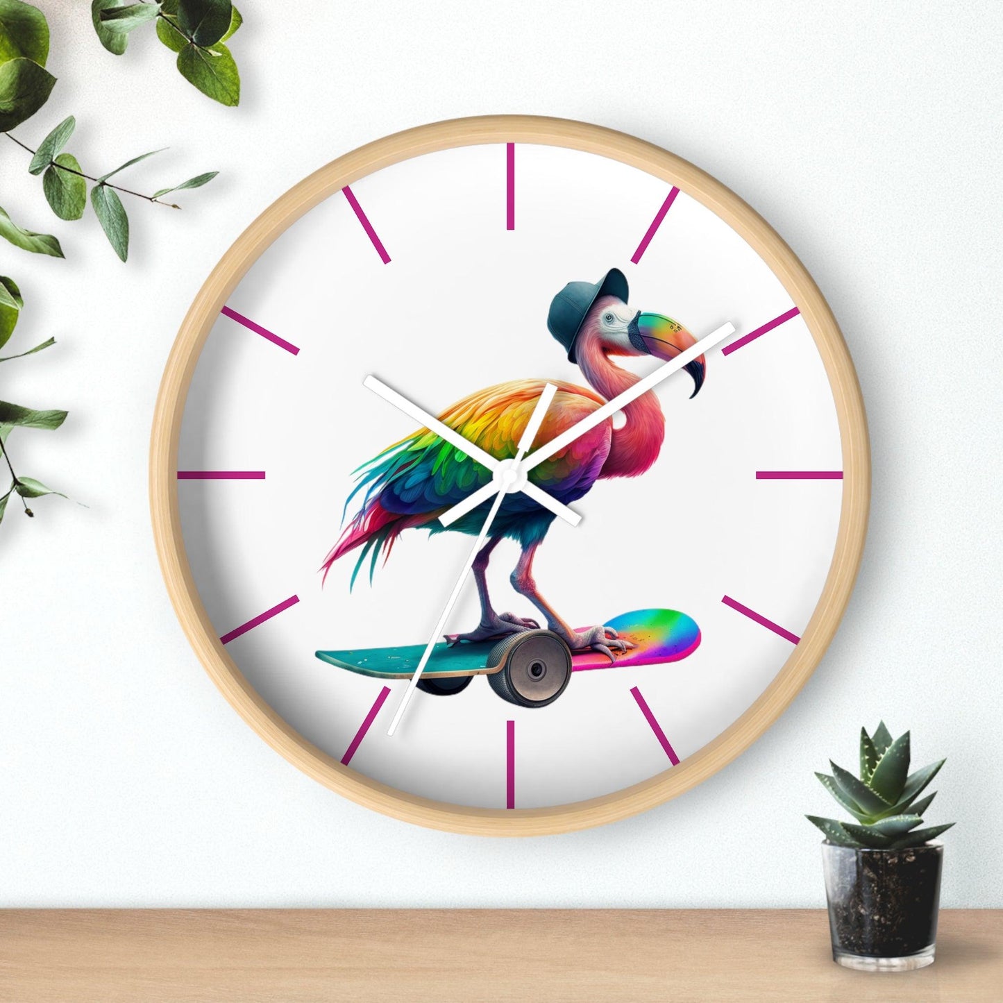 LGBTQWorldwide - ,,FLAMINGO" Accessories, clock, Clocks, home, Home & Living, Home Decor, Indoor lgbtq Bekleidung Accessoires unisex Zubehör