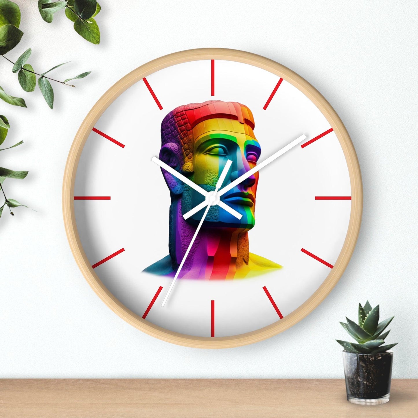 LGBTQWorldwide - ,,MOAI" Accessories, clock, Clocks, home, Home & Living, Home Decor, Indoor lgbtq Bekleidung Accessoires unisex Zubehör