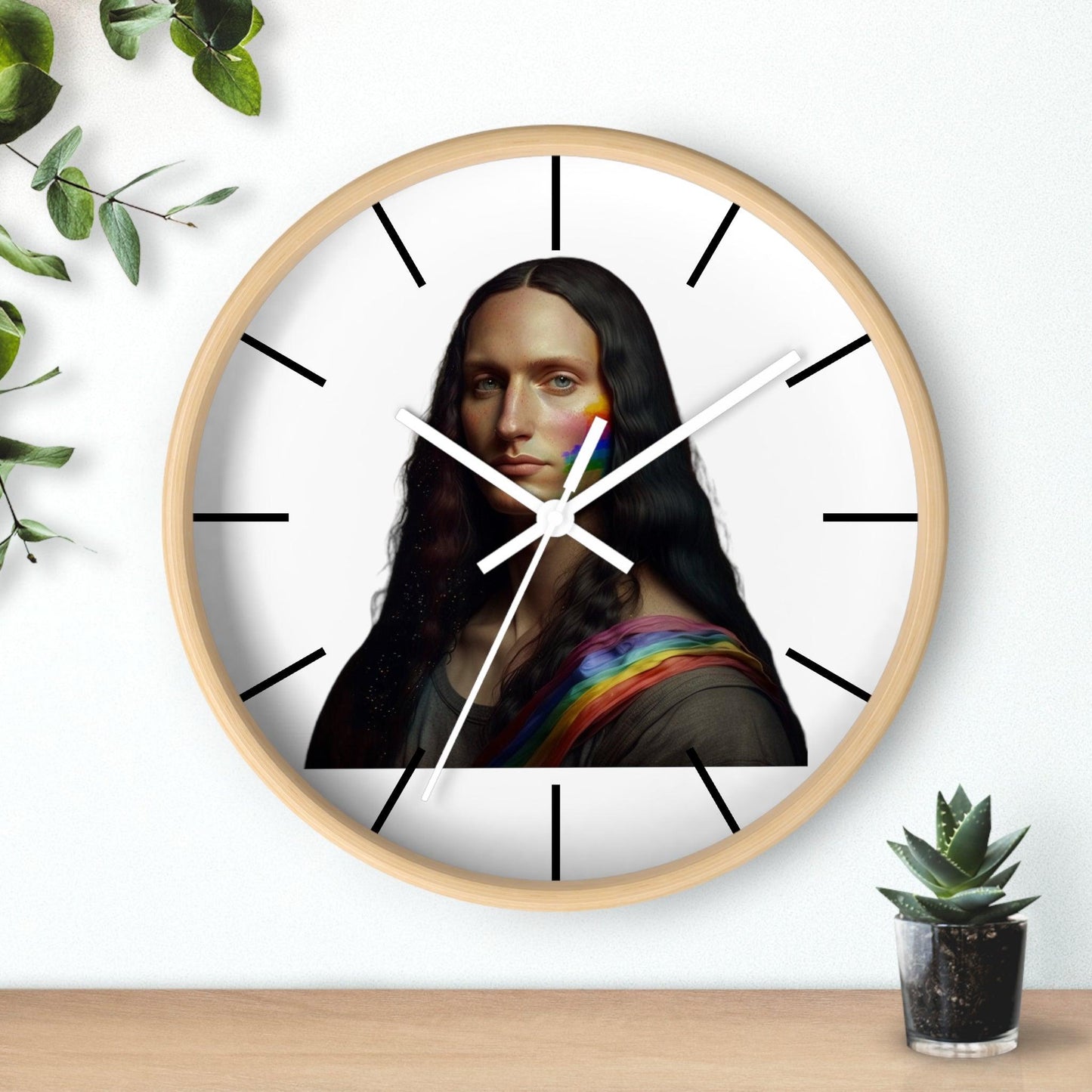 LGBTQWorldwide - ,,MONA LISA" Accessories, clock, Clocks, home, Home & Living, Home Decor, Indoor lgbtq Bekleidung Accessoires unisex Zubehör
