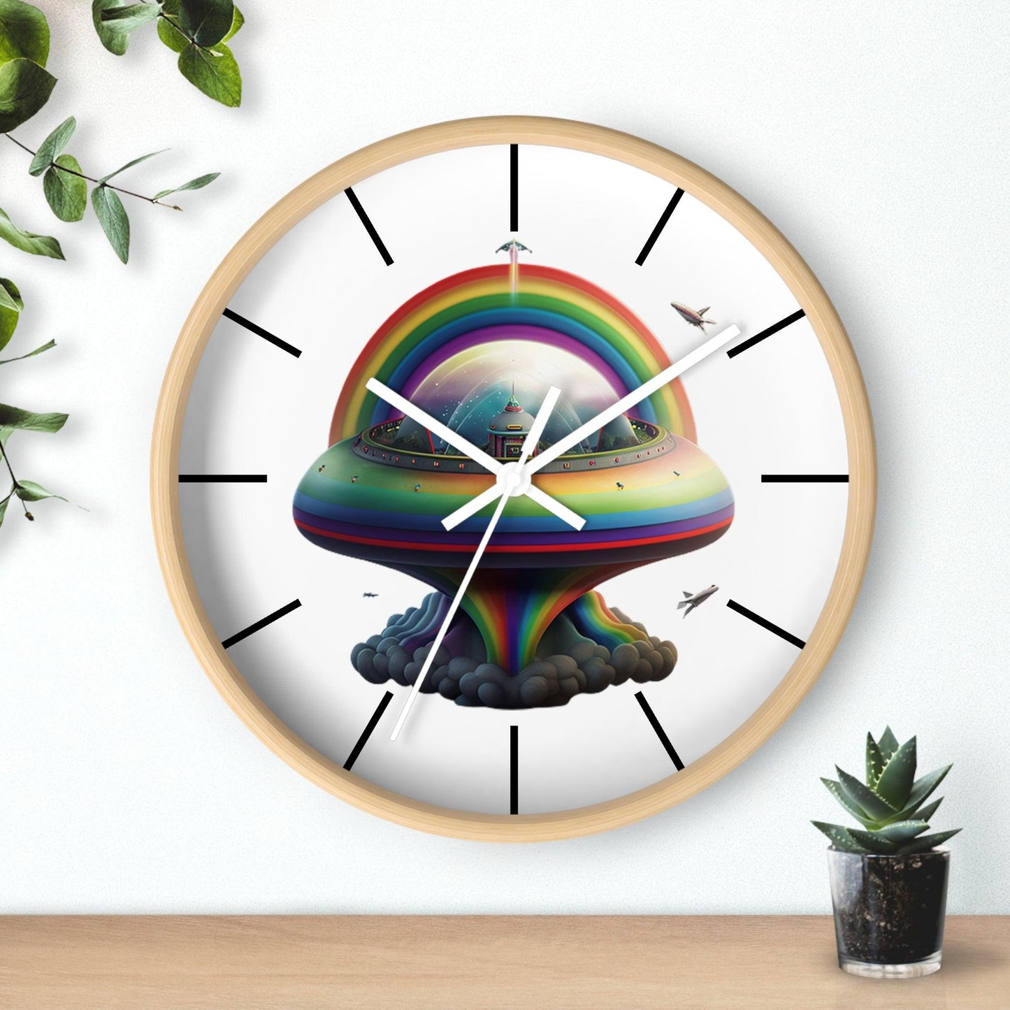 LGBTQWorldwide - ,,UFO" Accessories, clock, Clocks, home, Home & Living, Home Decor, Indoor lgbtq Bekleidung Accessoires unisex Zubehör