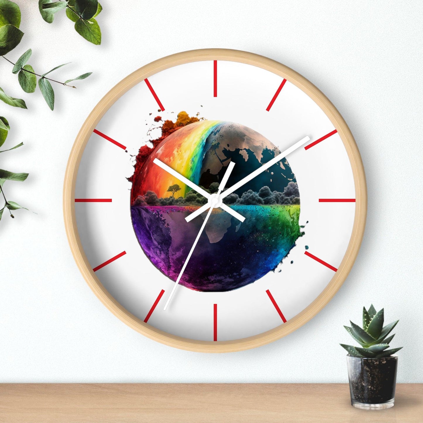 LGBTQWorldwide - ,,WELT" Accessories, clock, Clocks, home, Home & Living, Home Decor, Indoor lgbtq Bekleidung Accessoires unisex Zubehör
