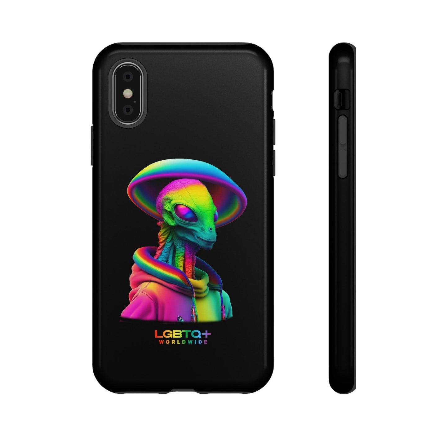 LGBTQWorldwide - ,,GLÜCKLICHES ALIEN" Doppelgehäuse Handyhülle Accessories, Glossy, iPhone Cases, Matte, Phone accessory, Phone Cases, Samsung Cases, tough, Valentine's Day Picks lgbtq Bekleidung Accessoires unisex Zubehör