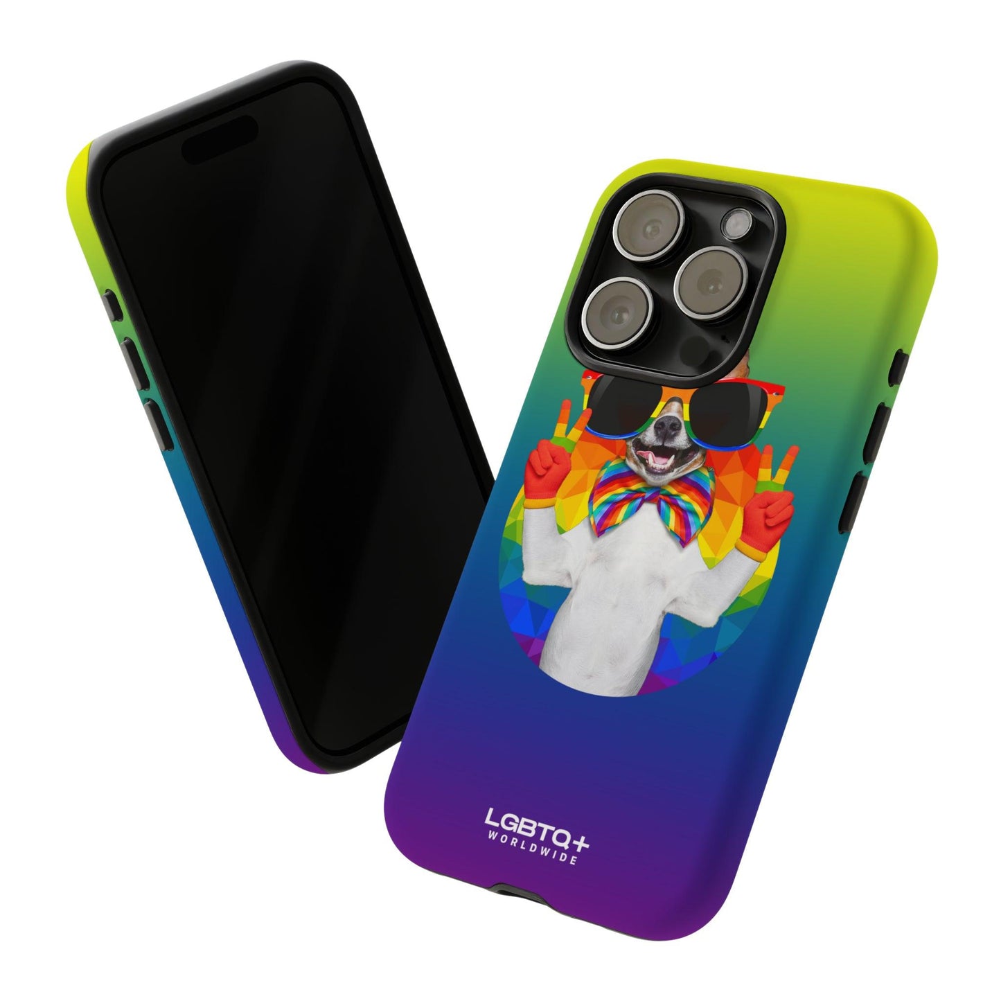 LGBTQWorldwide - ,,GLÜCKLICHER HUND" Doppelgehäuse Handyhülle Accessories, Glossy, iPhone Cases, Matte, Phone accessory, Phone Cases, Samsung Cases, Thermo, Valentine's Day Picks lgbtq Bekleidung Accessoires unisex Zubehör