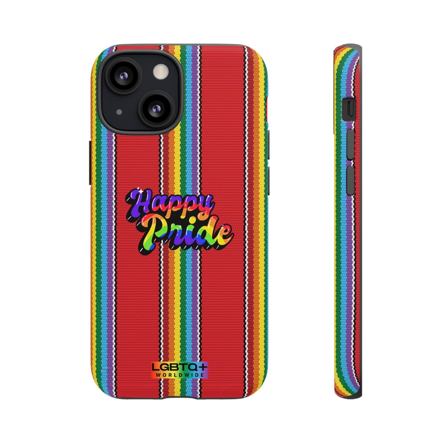 LGBTQWorldwide - ,,HAPPY PRIDE" Doppelgehäuse Handyhülle Accessories, Glossy, iPhone Cases, Matte, Phone accessory, Phone Cases, Samsung Cases, Thermo, Valentine's Day Picks lgbtq Bekleidung Accessoires unisex Zubehör