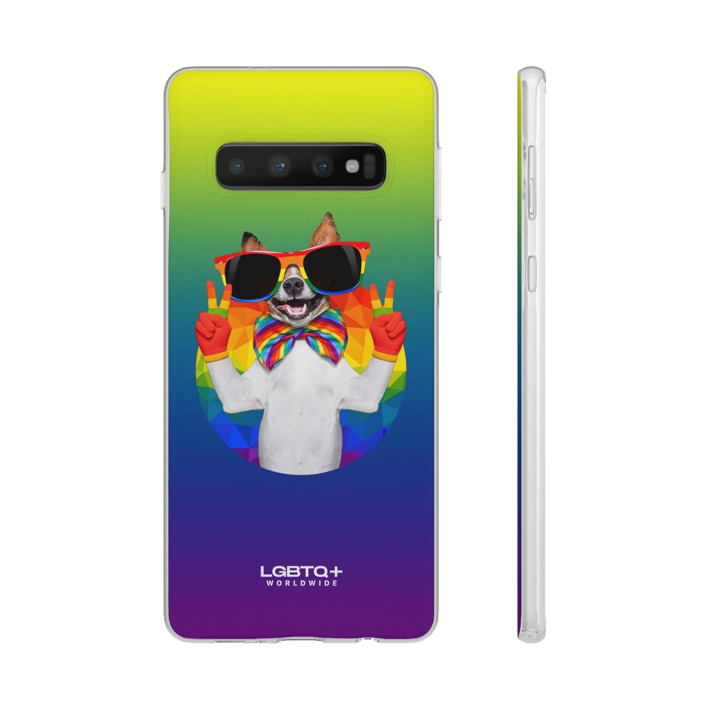 LGBTQWorldwide - ,,GLÜCKLICHER HUND" Flexible Handyhülle Accessories, Case, iPhone, iPhone Cases, Phone accessory, Phone Cases, Samsung Cases, silikon, Valentine's Day promotion lgbtq Bekleidung Accessoires unisex Zubehör