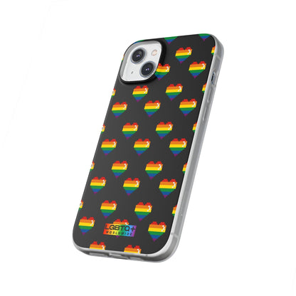 LGBTQWorldwide - ,,RETRO HERZ" Flexible Handyhülle Accessories, Case, iPhone, iPhone Cases, Phone accessory, Phone Cases, Samsung Cases, silikon, Valentine's Day promotion lgbtq Bekleidung Accessoires unisex Zubehör