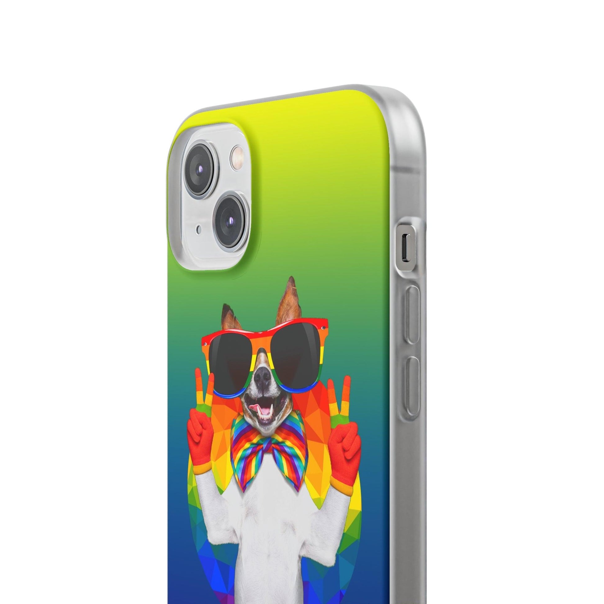 LGBTQWorldwide - ,,GLÜCKLICHER HUND" Flexible Handyhülle Accessories, Case, iPhone, iPhone Cases, Phone accessory, Phone Cases, Samsung Cases, silikon, Valentine's Day promotion lgbtq Bekleidung Accessoires unisex Zubehör