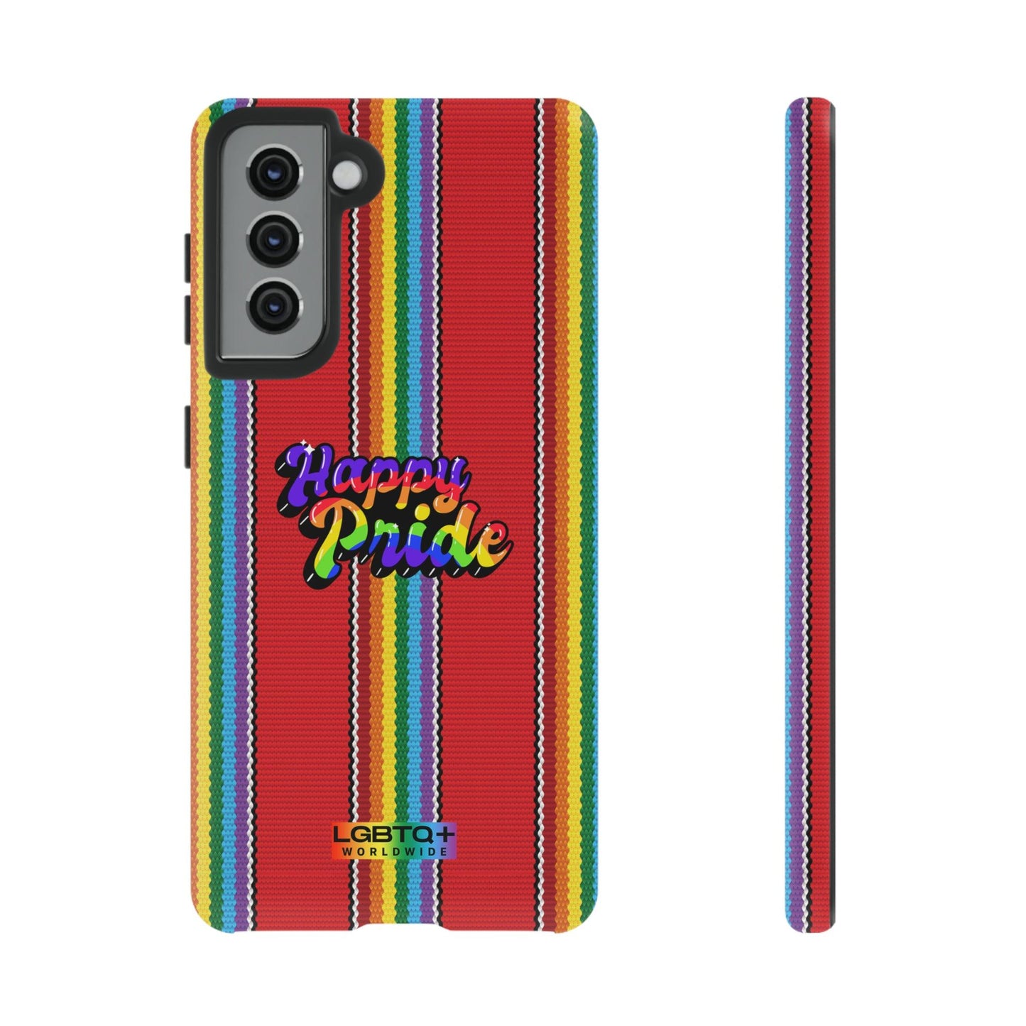 LGBTQWorldwide - ,,HAPPY PRIDE" Doppelgehäuse Handyhülle Accessories, Glossy, iPhone Cases, Matte, Phone accessory, Phone Cases, Samsung Cases, Thermo, Valentine's Day Picks lgbtq Bekleidung Accessoires unisex Zubehör