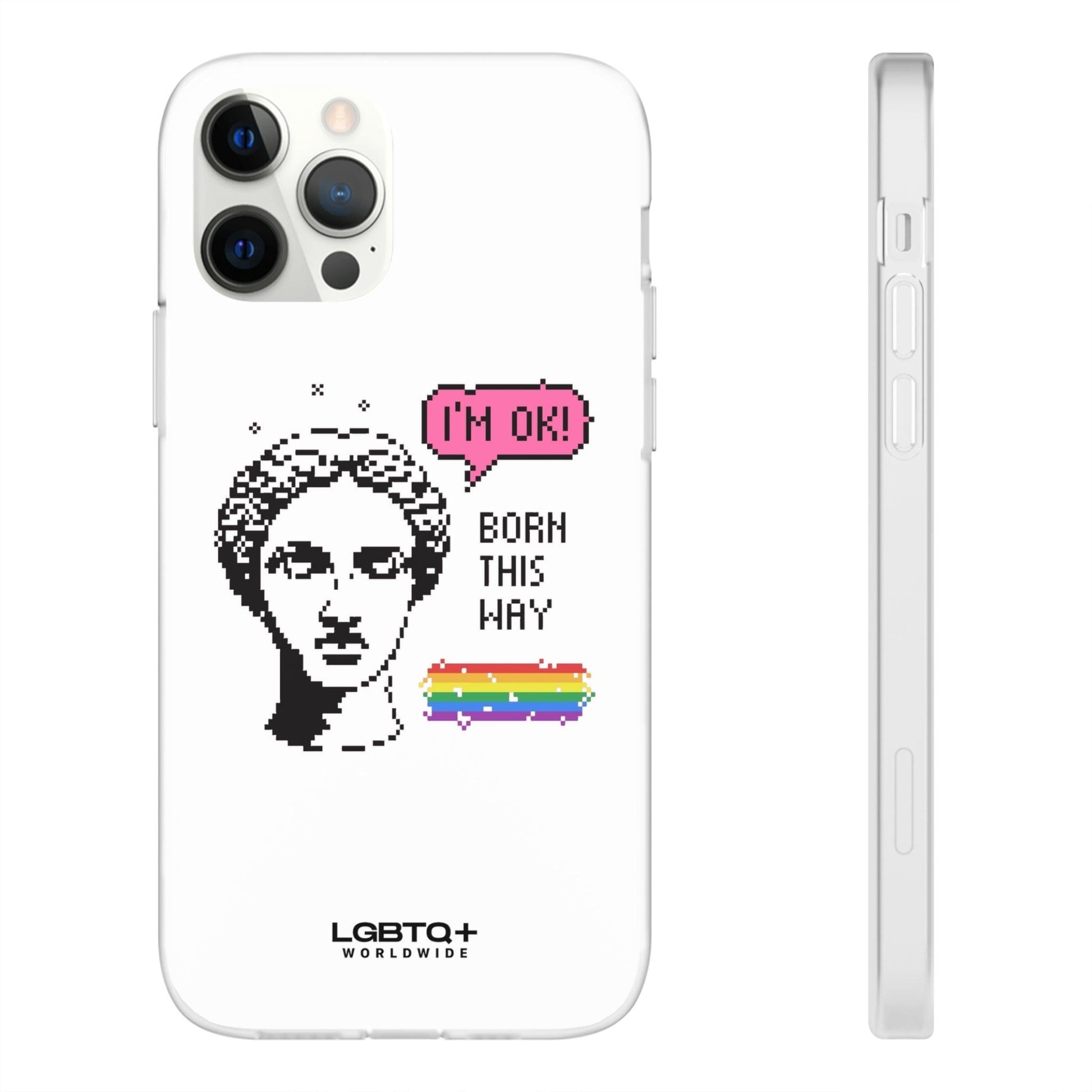 LGBTQWorldwide - ,,BORN THIS WAY" Flexible Handyhülle Accessories, Case, iPhone, iPhone Cases, Phone accessory, Phone Cases, Samsung Cases, silikon, Valentine's Day promotion lgbtq Bekleidung Accessoires unisex Zubehör