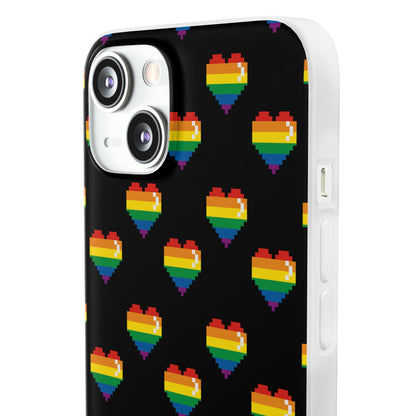 LGBTQWorldwide - ,,RETRO HERZ" Flexible Handyhülle Accessories, Case, iPhone, iPhone Cases, Phone accessory, Phone Cases, Samsung Cases, silikon, Valentine's Day promotion lgbtq Bekleidung Accessoires unisex Zubehör