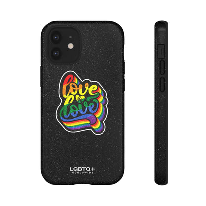 LGBTQWorldwide - ,,LOVE IS LOVE" Doppelgehäuse Handyhülle Accessories, Glossy, iPhone Cases, Matte, Phone accessory, Phone Cases, Samsung Cases, Thermo, Valentine's Day Picks lgbtq Bekleidung Accessoires unisex Zubehör