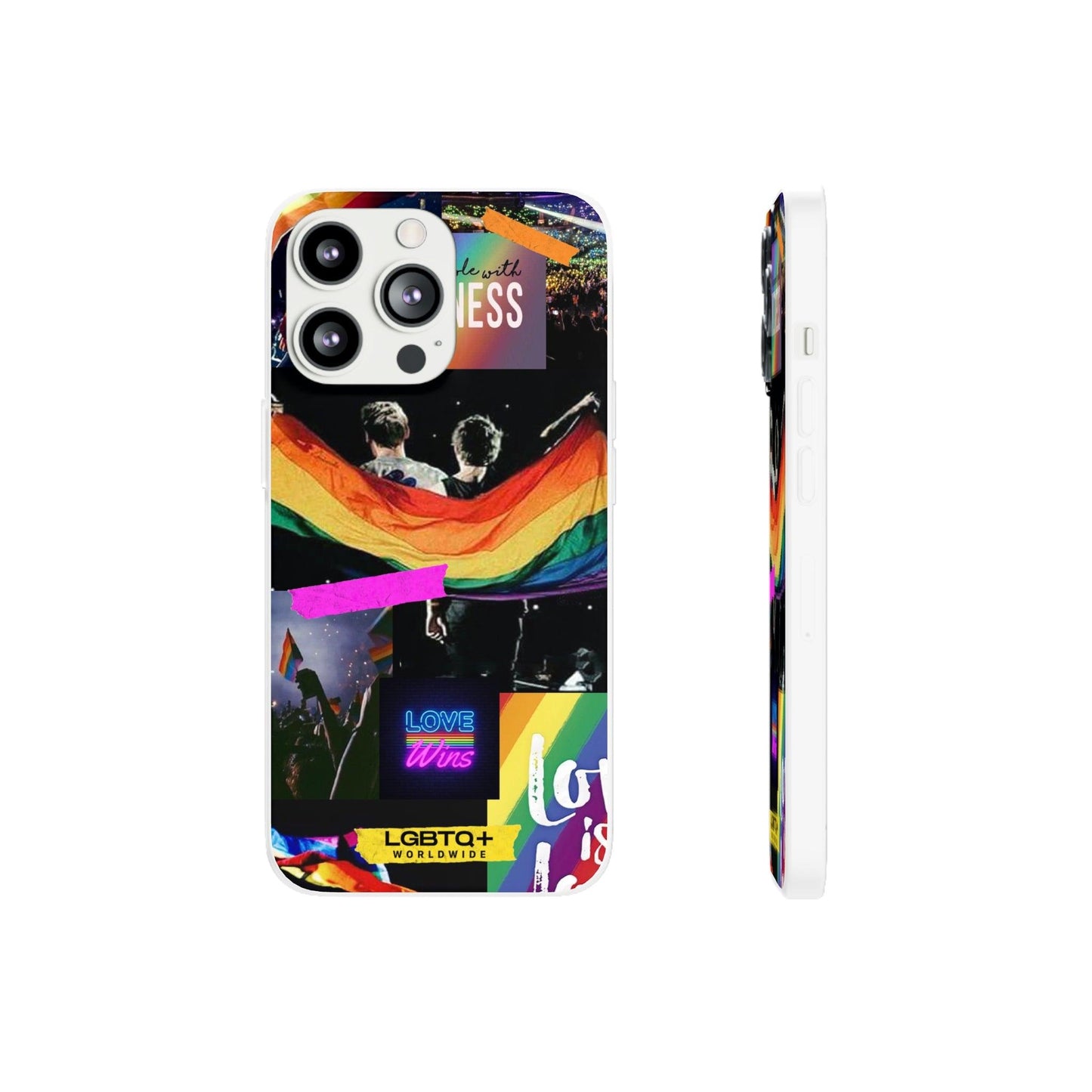 LGBTQWorldwide - ,,KINDNESS" Flexible Handyhülle Accessories, Case, iPhone, iPhone Cases, Phone accessory, Phone Cases, Samsung Cases, silikon, Valentine's Day promotion lgbtq Bekleidung Accessoires unisex Zubehör