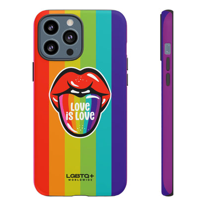 LGBTQWorldwide - ,,LIEBES ZUNGE" Doppelgehäuse Handyhülle Accessories, Glossy, iPhone Cases, Matte, Phone accessory, Phone Cases, Samsung Cases, Thermo, Valentine's Day Picks lgbtq Bekleidung Accessoires unisex Zubehör