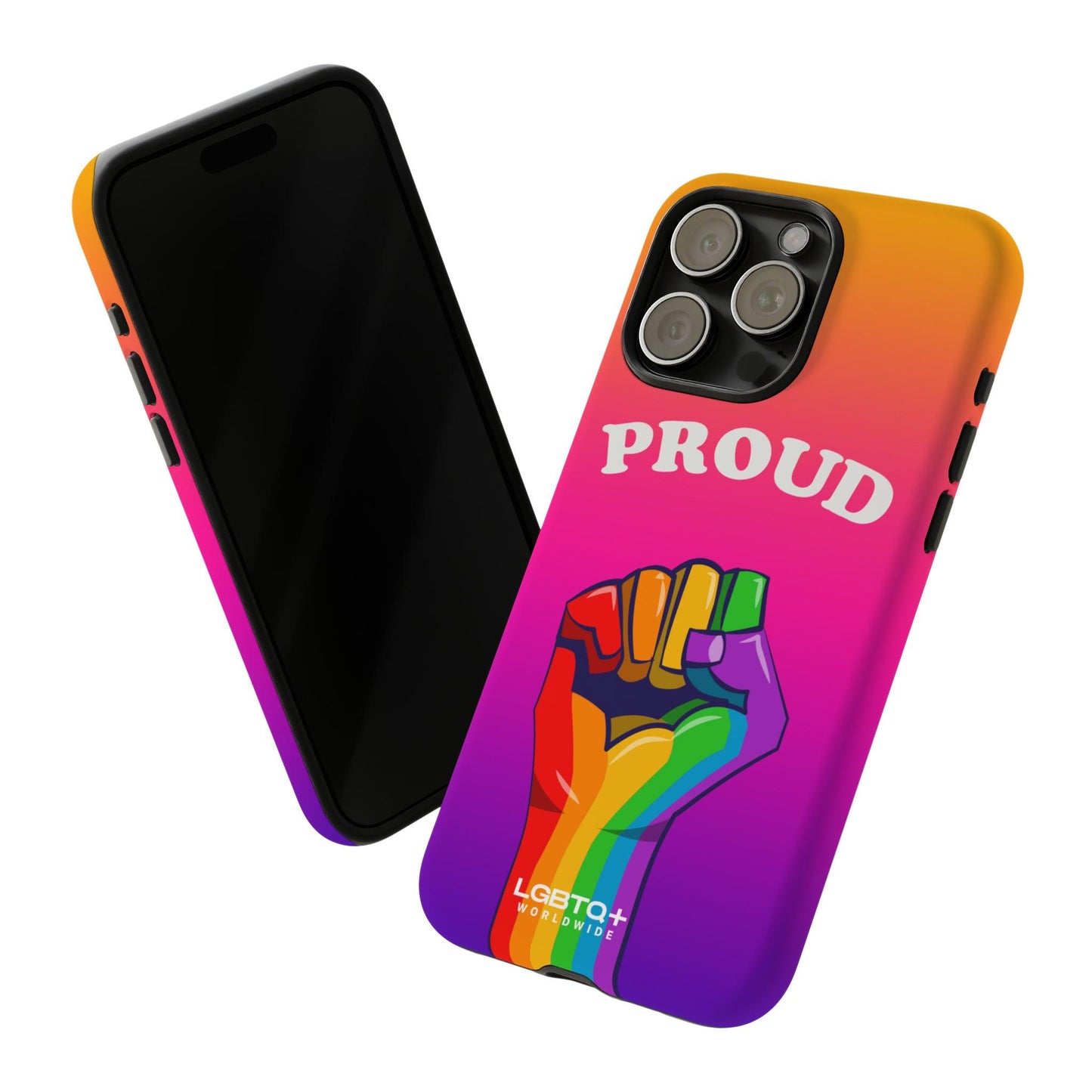 LGBTQWorldwide - ,,GLÜCKLICH" Doppelgehäuse Handyhülle Accessories, Glossy, iPhone Cases, Matte, Phone accessory, Phone Cases, Samsung Cases, Thermo, Valentine's Day Picks lgbtq Bekleidung Accessoires unisex Zubehör