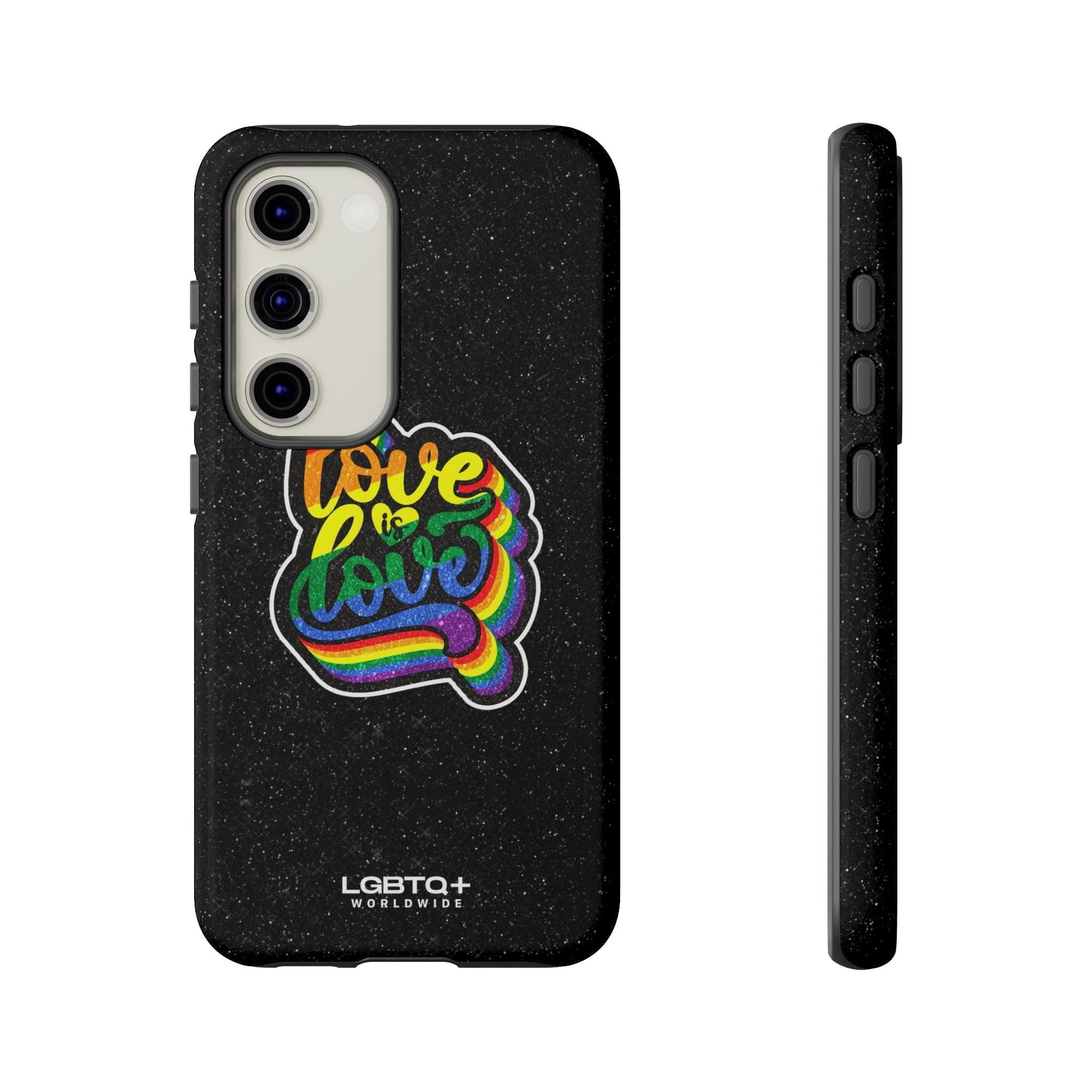 LGBTQWorldwide - ,,LOVE IS LOVE" Doppelgehäuse Handyhülle Accessories, Glossy, iPhone Cases, Matte, Phone accessory, Phone Cases, Samsung Cases, Thermo, Valentine's Day Picks lgbtq Bekleidung Accessoires unisex Zubehör