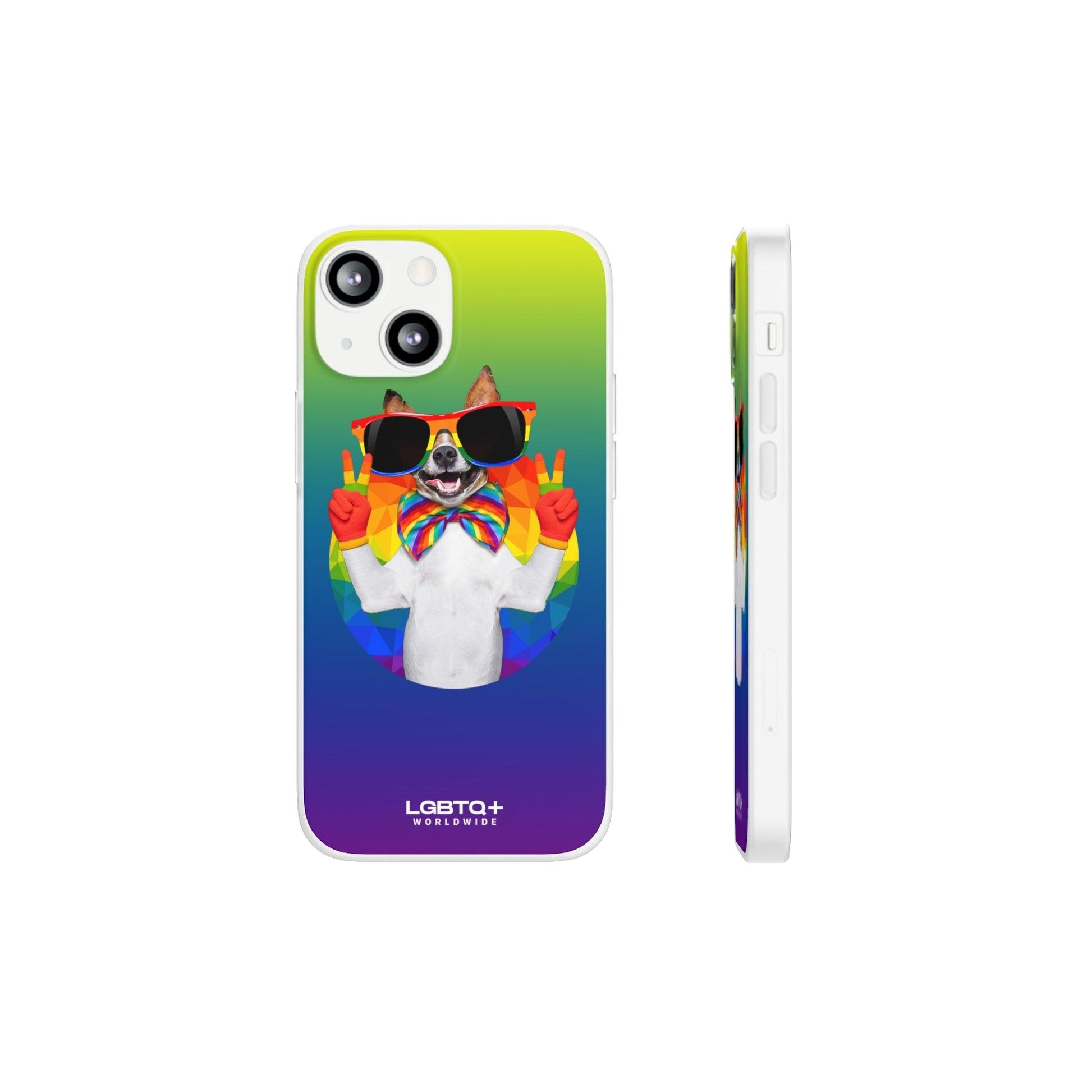 LGBTQWorldwide - ,,GLÜCKLICHER HUND" Flexible Handyhülle Accessories, Case, iPhone, iPhone Cases, Phone accessory, Phone Cases, Samsung Cases, silikon, Valentine's Day promotion lgbtq Bekleidung Accessoires unisex Zubehör