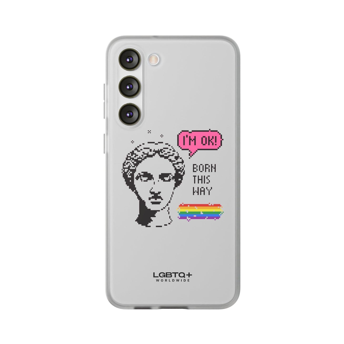 LGBTQWorldwide - ,,BORN THIS WAY" Flexible Handyhülle Accessories, Case, iPhone, iPhone Cases, Phone accessory, Phone Cases, Samsung Cases, silikon, Valentine's Day promotion lgbtq Bekleidung Accessoires unisex Zubehör