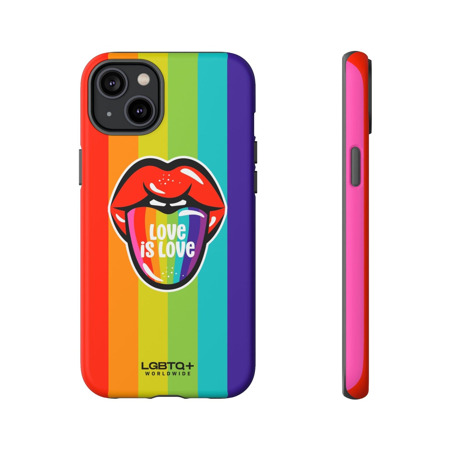 LGBTQWorldwide - ,,LIEBES ZUNGE" Doppelgehäuse Handyhülle Accessories, Glossy, iPhone Cases, Matte, Phone accessory, Phone Cases, Samsung Cases, Thermo, Valentine's Day Picks lgbtq Bekleidung Accessoires unisex Zubehör