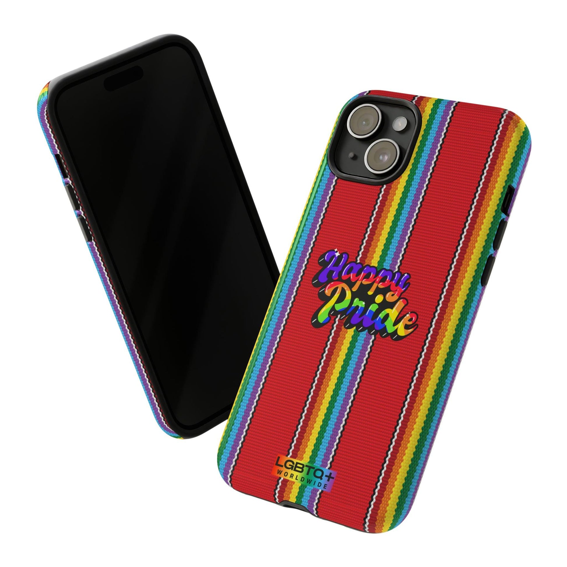 LGBTQWorldwide - ,,HAPPY PRIDE" Doppelgehäuse Handyhülle Accessories, Glossy, iPhone Cases, Matte, Phone accessory, Phone Cases, Samsung Cases, Thermo, Valentine's Day Picks lgbtq Bekleidung Accessoires unisex Zubehör