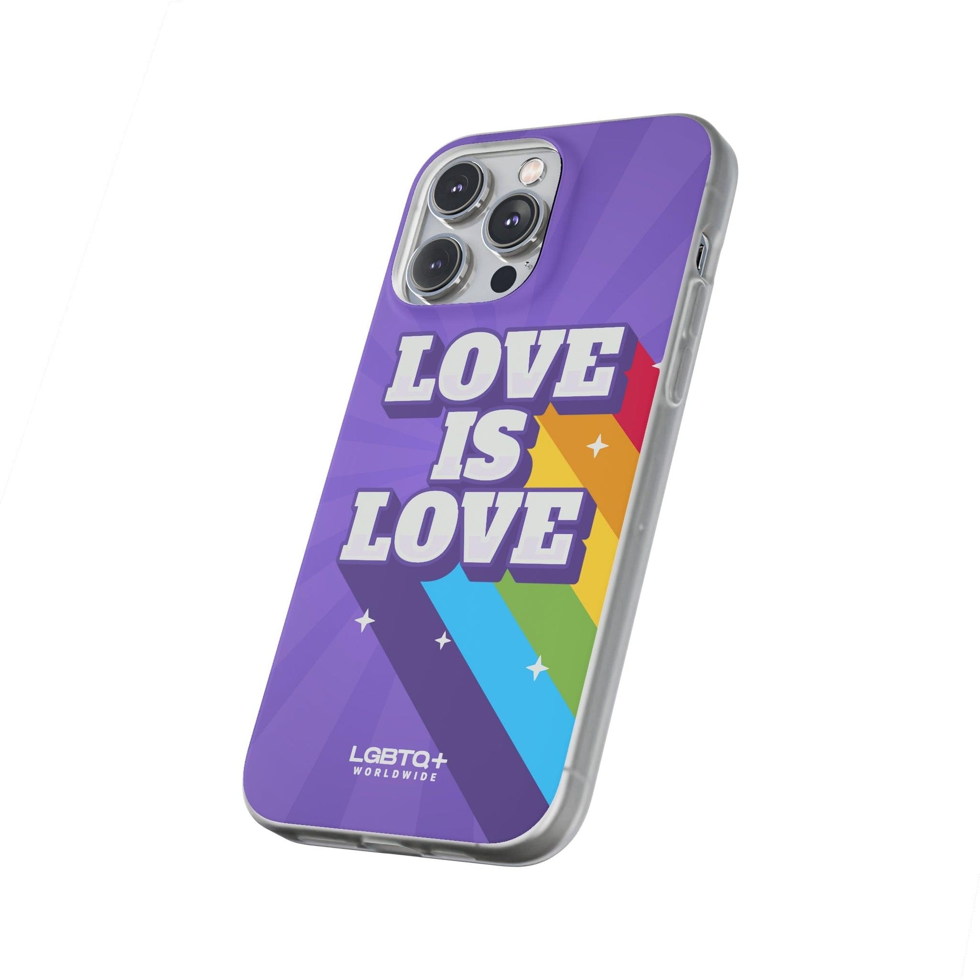 LGBTQWorldwide - ,,LOVE IS LOVE" Flexible Handyhülle Accessories, Case, iPhone, iPhone Cases, Phone accessory, Phone Cases, Samsung Cases, silikon, Valentine's Day promotion lgbtq Bekleidung Accessoires unisex Zubehör