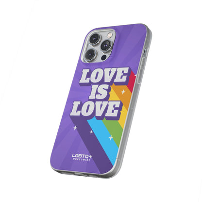 LGBTQWorldwide - ,,LOVE IS LOVE" Flexible Handyhülle Accessories, Case, iPhone, iPhone Cases, Phone accessory, Phone Cases, Samsung Cases, silikon, Valentine's Day promotion lgbtq Bekleidung Accessoires unisex Zubehör