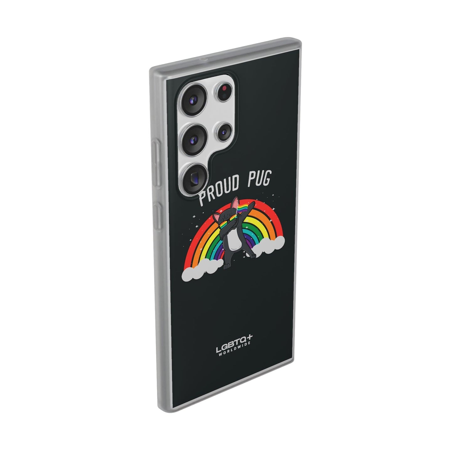 LGBTQWorldwide - ,,PROUD PUG" Flexible Handyhülle Accessories, Case, iPhone, iPhone Cases, Phone accessory, Phone Cases, Samsung Cases, silikon, Valentine's Day promotion lgbtq Bekleidung Accessoires unisex Zubehör