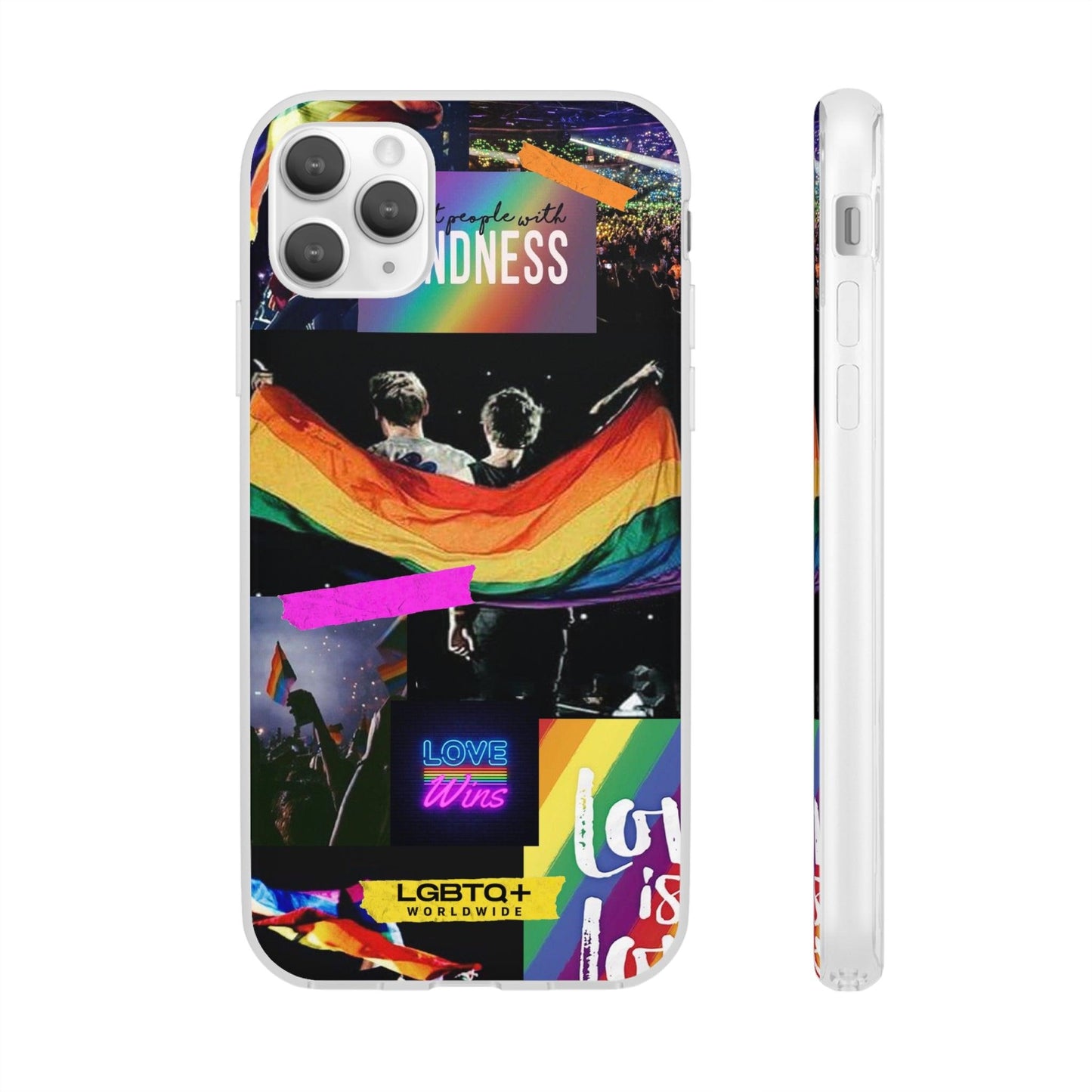 LGBTQWorldwide - ,,KINDNESS" Flexible Handyhülle Accessories, Case, iPhone, iPhone Cases, Phone accessory, Phone Cases, Samsung Cases, silikon, Valentine's Day promotion lgbtq Bekleidung Accessoires unisex Zubehör