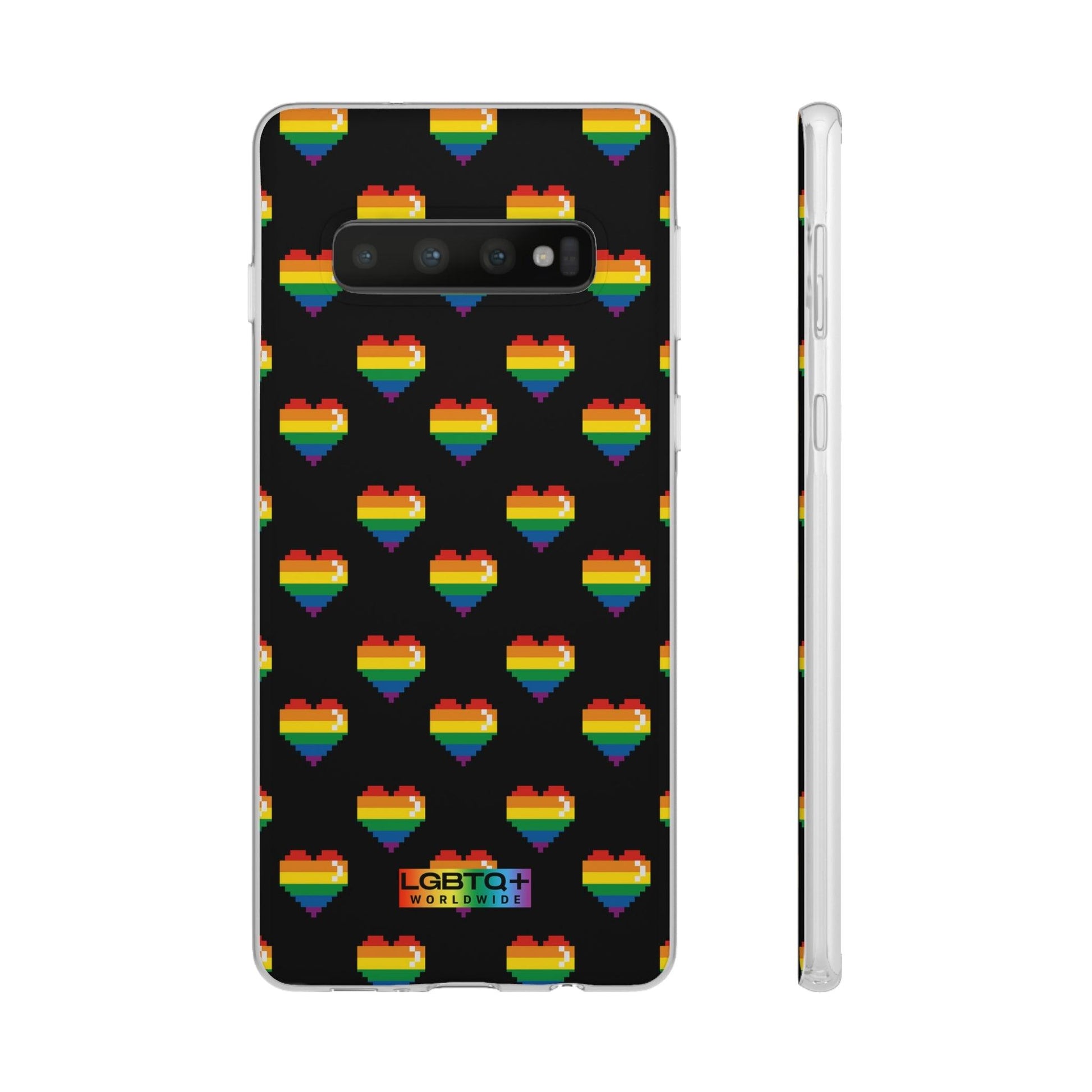 LGBTQWorldwide - ,,RETRO HERZ" Flexible Handyhülle Accessories, Case, iPhone, iPhone Cases, Phone accessory, Phone Cases, Samsung Cases, silikon, Valentine's Day promotion lgbtq Bekleidung Accessoires unisex Zubehör