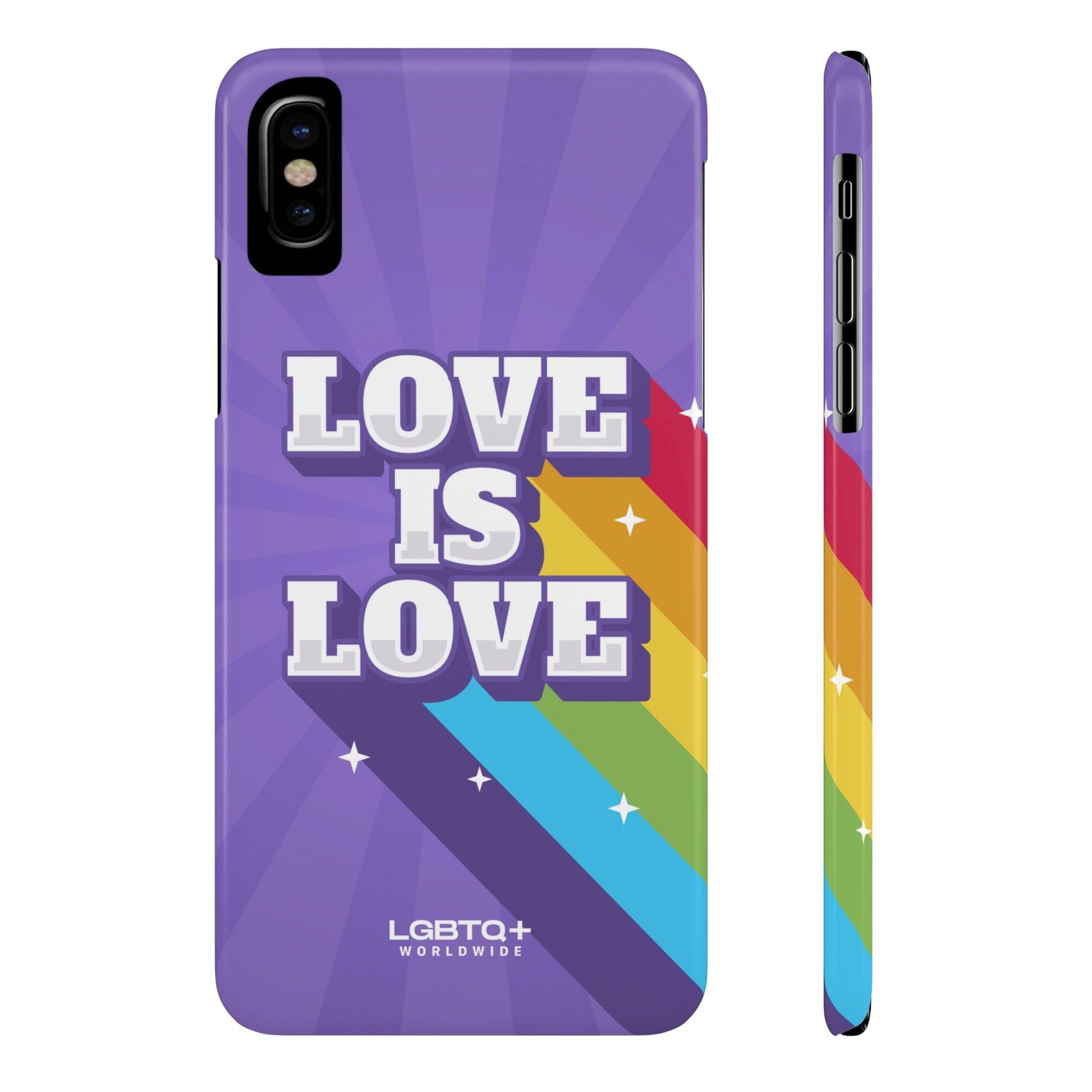 LGBTQWorldwide - ,,LOVE IS LOVE" Handyhülle Accessories, Back-to-School, card, Glossy, iPhone, iPhone Cases, Phone accessory, Phone Cases, Samsung Cases, Slim lgbtq Bekleidung Accessoires unisex Zubehör