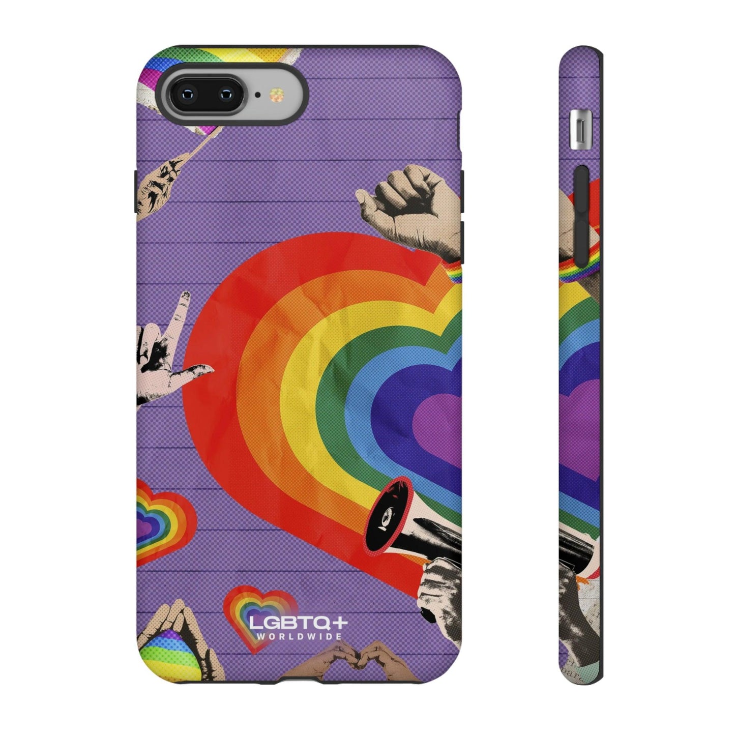 LGBTQWorldwide - ,,REGENBOGEN HERZ" Doppelgehäuse Handyhülle Accessories, Glossy, iPhone Cases, Matte, Phone accessory, Phone Cases, Samsung Cases, Thermo, Valentine's Day Picks lgbtq Bekleidung Accessoires unisex Zubehör