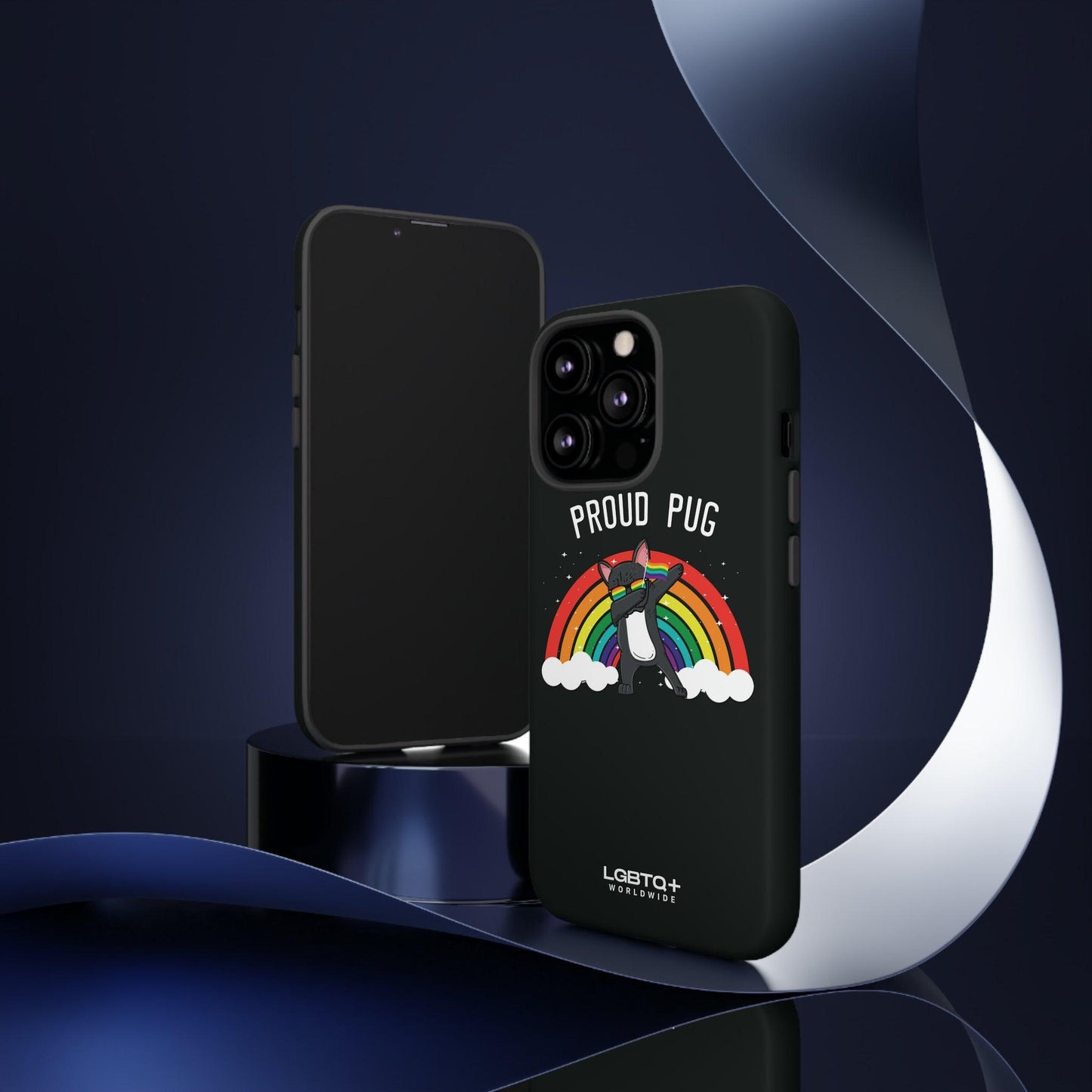 LGBTQWorldwide - ,,PROUD PUG" Doppelgehäuse Handyhülle Accessories, Glossy, iPhone Cases, Matte, Phone accessory, Phone Cases, Samsung Cases, Thermo, Valentine's Day Picks lgbtq Bekleidung Accessoires unisex Zubehör