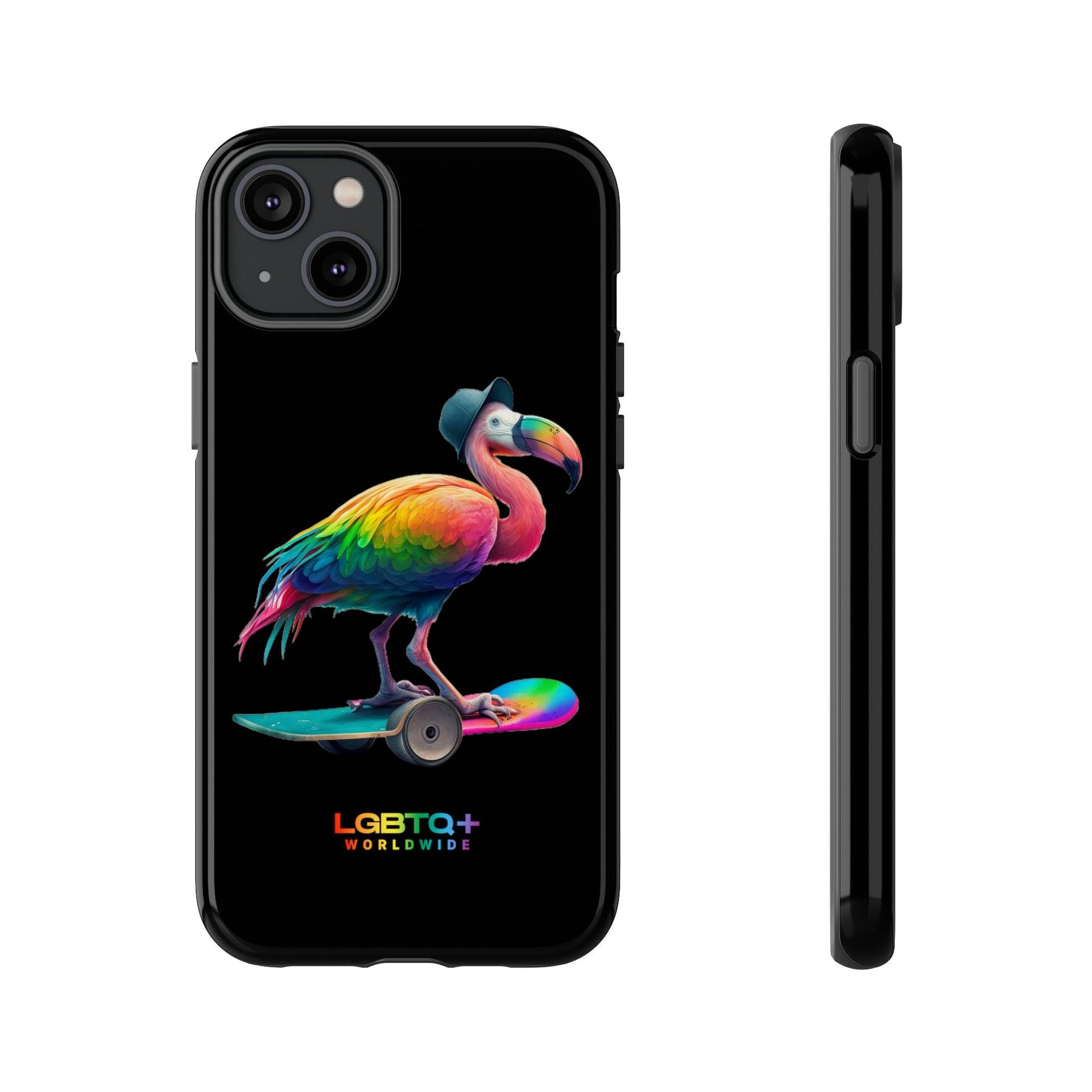 LGBTQWorldwide - ,,FLAMINGO" Doppelgehäuse Handyhülle Accessories, Glossy, iPhone Cases, Matte, Phone accessory, Phone Cases, Samsung Cases, tough, Valentine's Day Picks lgbtq Bekleidung Accessoires unisex Zubehör