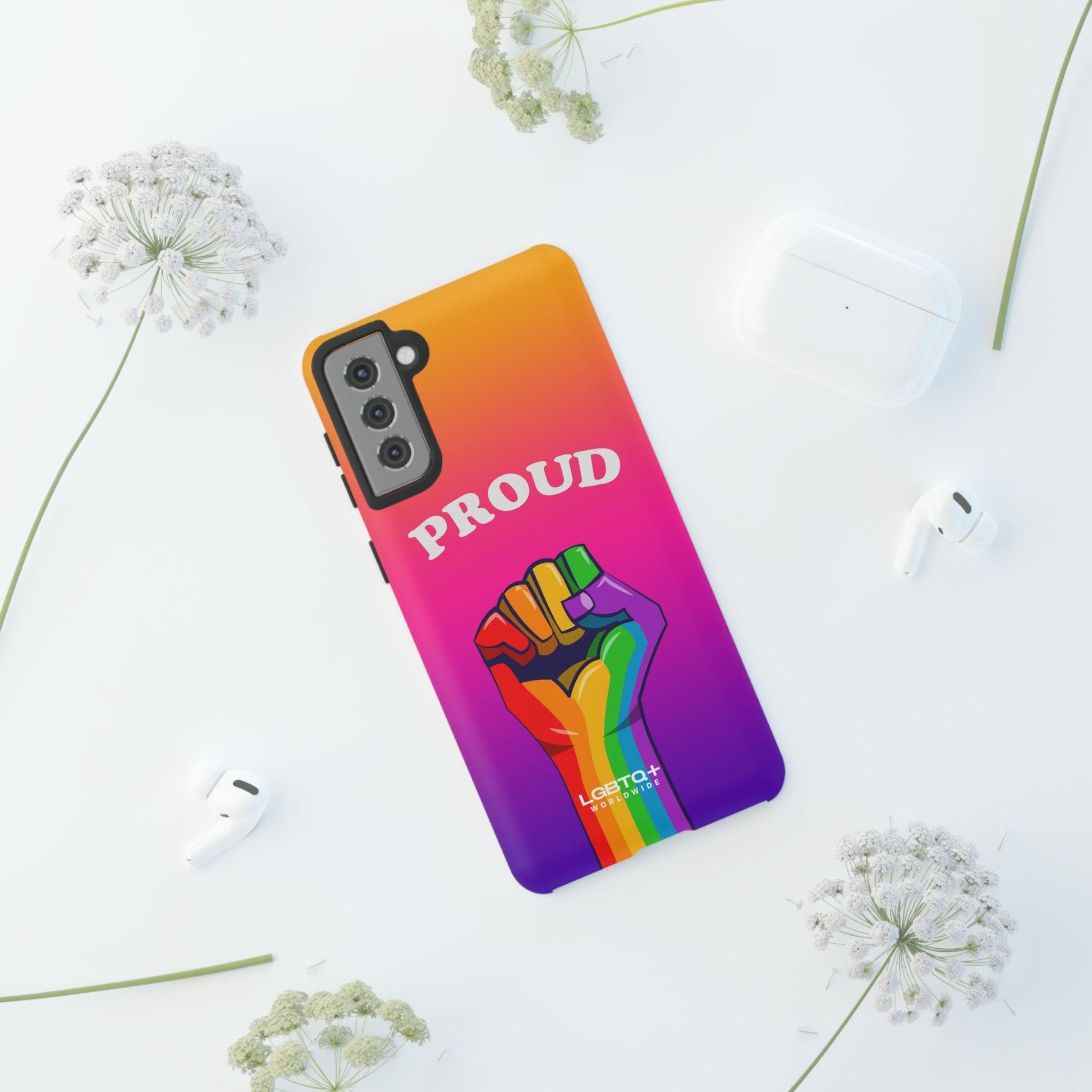 LGBTQWorldwide - ,,GLÜCKLICH" Doppelgehäuse Handyhülle Accessories, Glossy, iPhone Cases, Matte, Phone accessory, Phone Cases, Samsung Cases, Thermo, Valentine's Day Picks lgbtq Bekleidung Accessoires unisex Zubehör