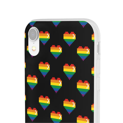 LGBTQWorldwide - ,,RETRO HERZ" Flexible Handyhülle Accessories, Case, iPhone, iPhone Cases, Phone accessory, Phone Cases, Samsung Cases, silikon, Valentine's Day promotion lgbtq Bekleidung Accessoires unisex Zubehör