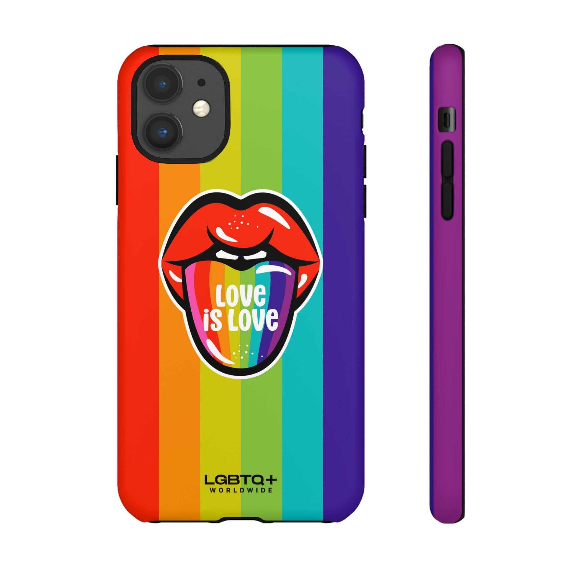 LGBTQWorldwide - ,,LIEBES ZUNGE" Doppelgehäuse Handyhülle Accessories, Glossy, iPhone Cases, Matte, Phone accessory, Phone Cases, Samsung Cases, Thermo, Valentine's Day Picks lgbtq Bekleidung Accessoires unisex Zubehör