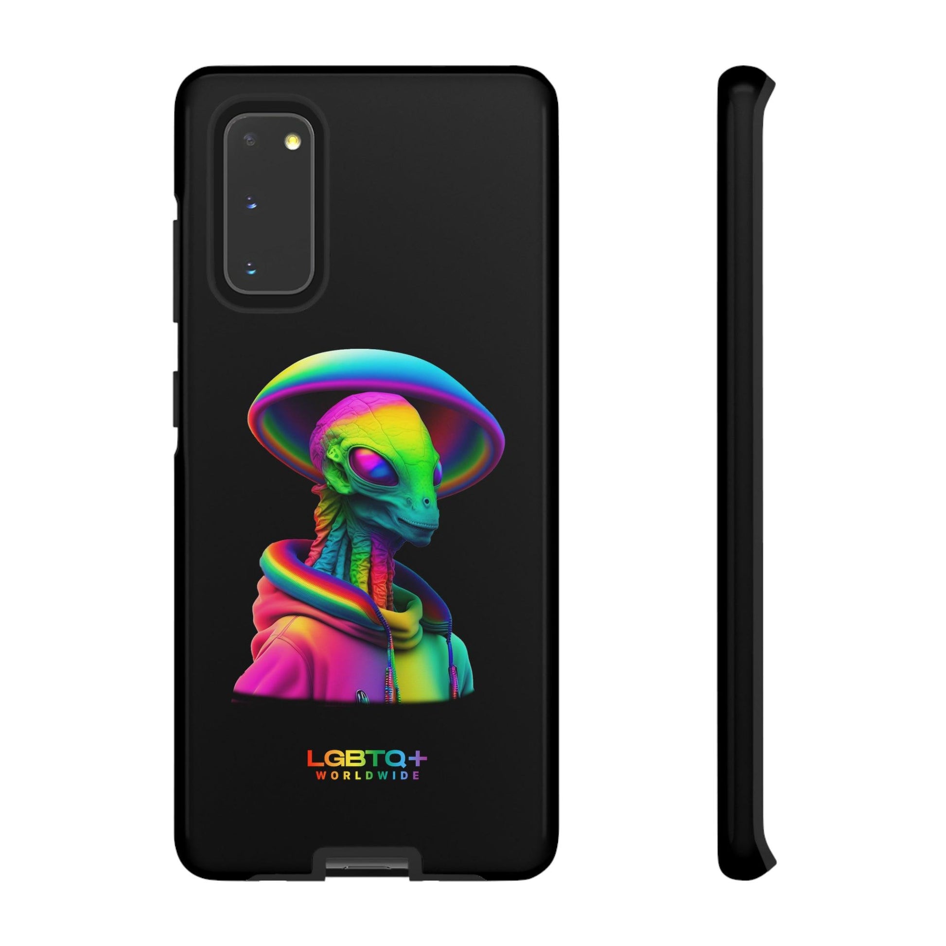 LGBTQWorldwide - ,,GLÜCKLICHES ALIEN" Doppelgehäuse Handyhülle Accessories, Glossy, iPhone Cases, Matte, Phone accessory, Phone Cases, Samsung Cases, tough, Valentine's Day Picks lgbtq Bekleidung Accessoires unisex Zubehör