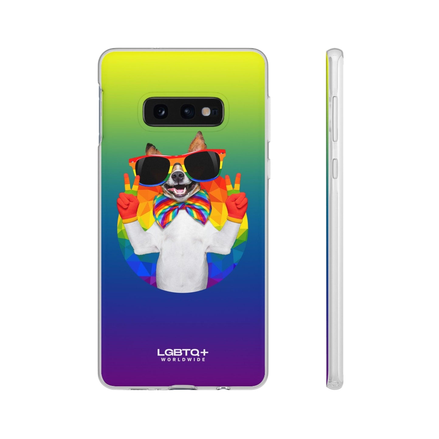 LGBTQWorldwide - ,,GLÜCKLICHER HUND" Flexible Handyhülle Accessories, Case, iPhone, iPhone Cases, Phone accessory, Phone Cases, Samsung Cases, silikon, Valentine's Day promotion lgbtq Bekleidung Accessoires unisex Zubehör