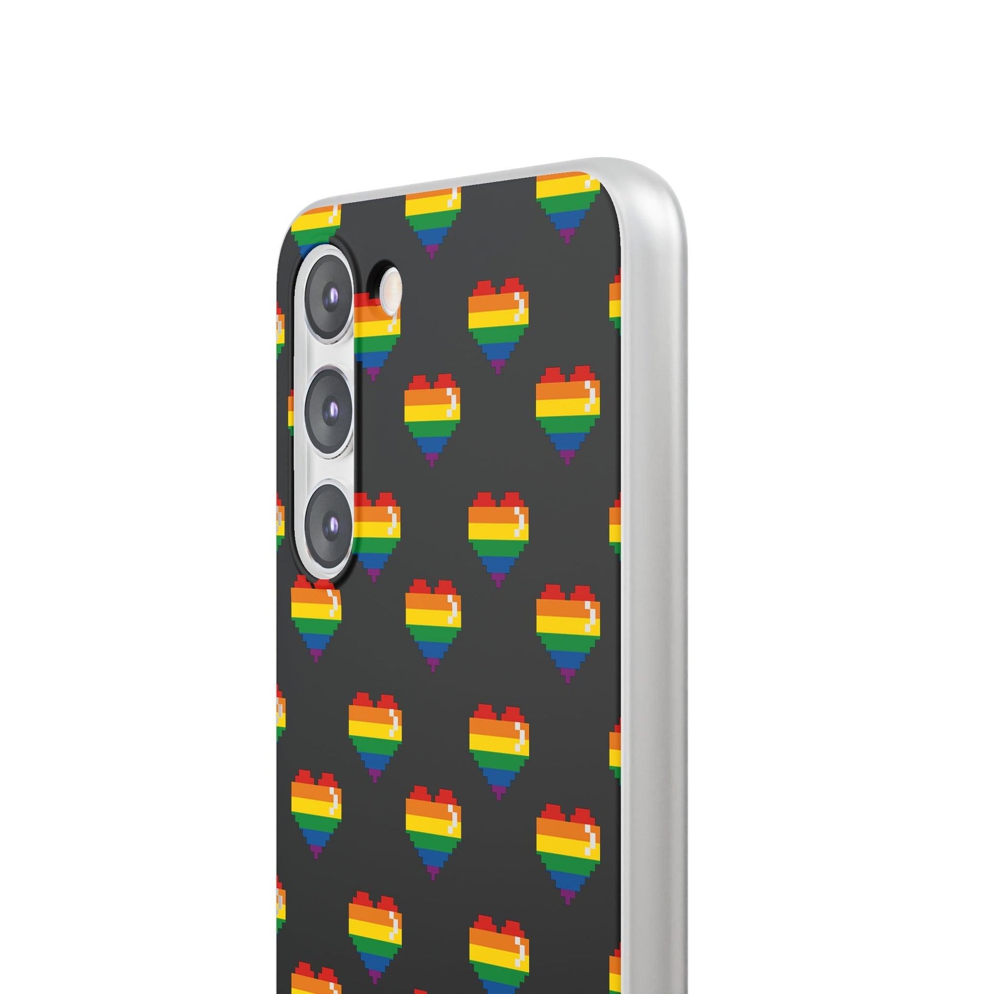 LGBTQWorldwide - ,,RETRO HERZ" Flexible Handyhülle Accessories, Case, iPhone, iPhone Cases, Phone accessory, Phone Cases, Samsung Cases, silikon, Valentine's Day promotion lgbtq Bekleidung Accessoires unisex Zubehör