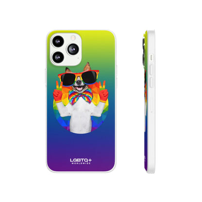 LGBTQWorldwide - ,,GLÜCKLICHER HUND" Flexible Handyhülle Accessories, Case, iPhone, iPhone Cases, Phone accessory, Phone Cases, Samsung Cases, silikon, Valentine's Day promotion lgbtq Bekleidung Accessoires unisex Zubehör