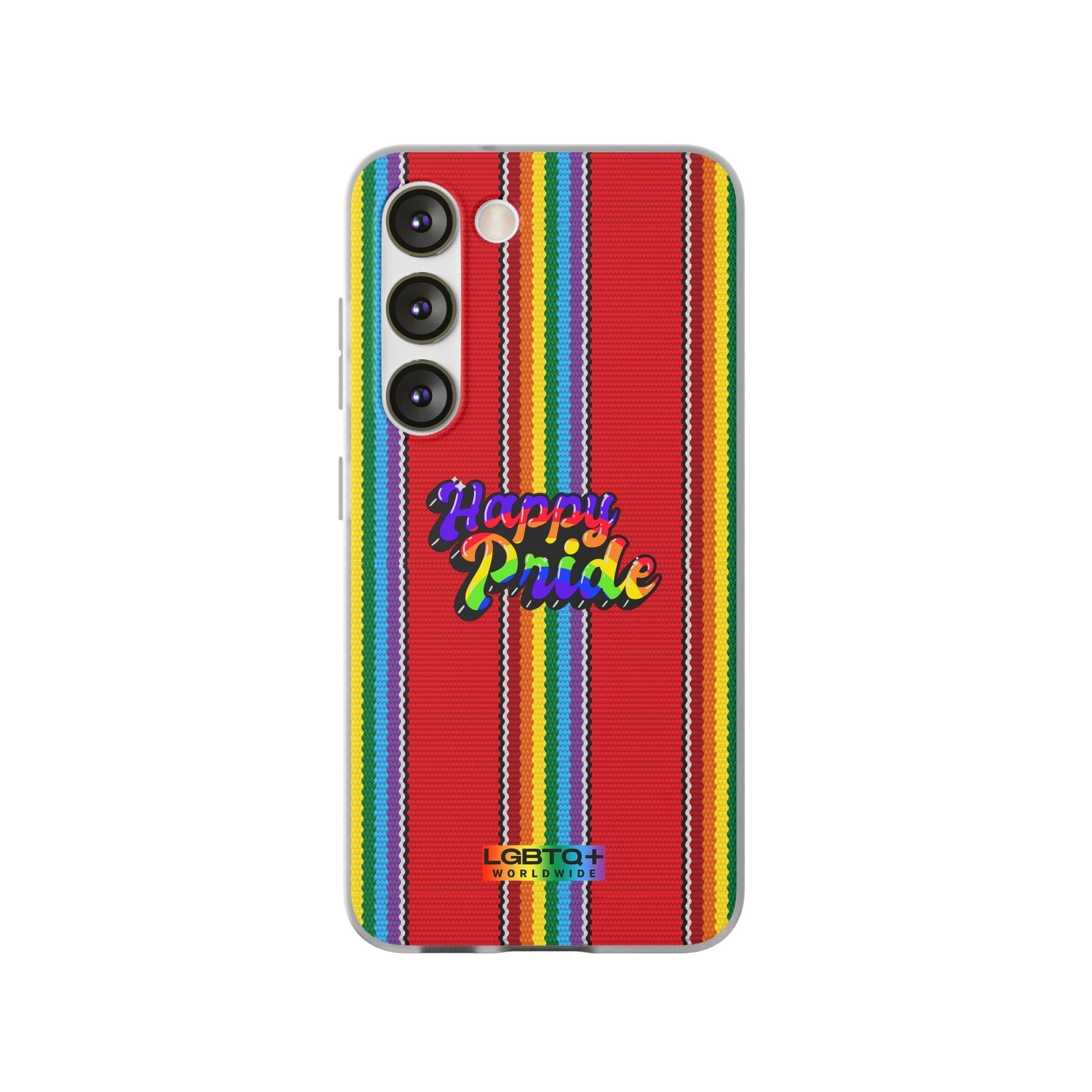 LGBTQWorldwide - ,,HAPPY PRIDE" Flexible Handyhülle Accessories, Case, iPhone, iPhone Cases, Phone accessory, Phone Cases, Samsung Cases, silikon, Valentine's Day promotion lgbtq Bekleidung Accessoires unisex Zubehör