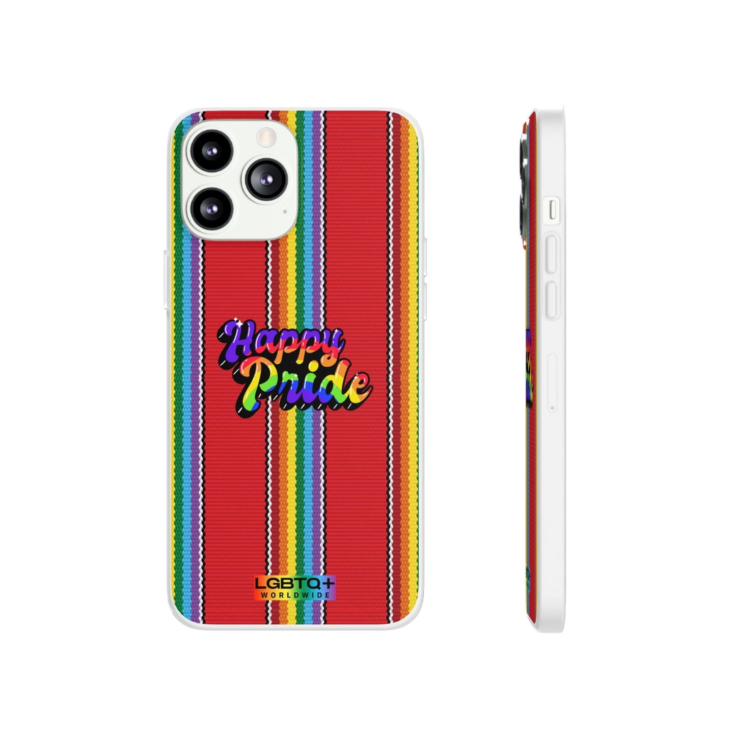 LGBTQWorldwide - ,,HAPPY PRIDE" Flexible Handyhülle Accessories, Case, iPhone, iPhone Cases, Phone accessory, Phone Cases, Samsung Cases, silikon, Valentine's Day promotion lgbtq Bekleidung Accessoires unisex Zubehör