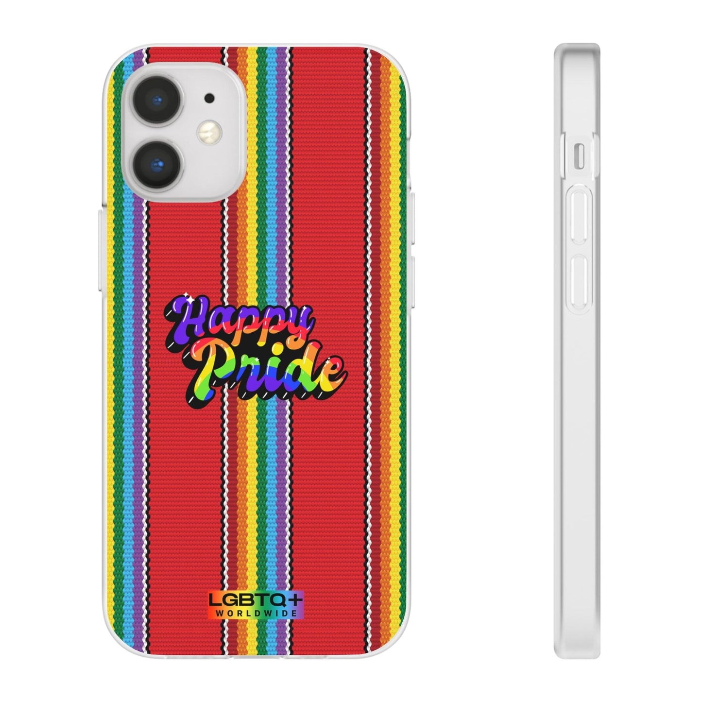 LGBTQWorldwide - ,,HAPPY PRIDE" Flexible Handyhülle Accessories, Case, iPhone, iPhone Cases, Phone accessory, Phone Cases, Samsung Cases, silikon, Valentine's Day promotion lgbtq Bekleidung Accessoires unisex Zubehör