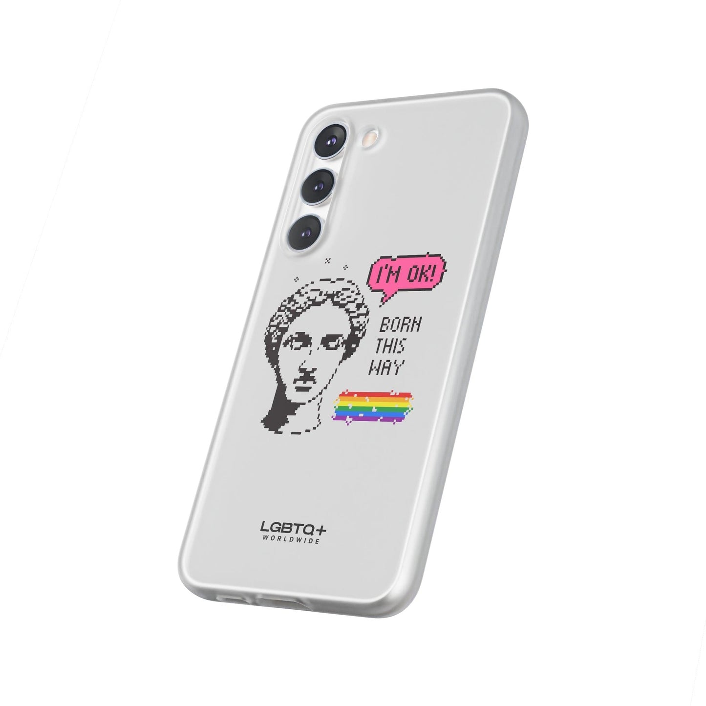 LGBTQWorldwide - ,,BORN THIS WAY" Flexible Handyhülle Accessories, Case, iPhone, iPhone Cases, Phone accessory, Phone Cases, Samsung Cases, silikon, Valentine's Day promotion lgbtq Bekleidung Accessoires unisex Zubehör