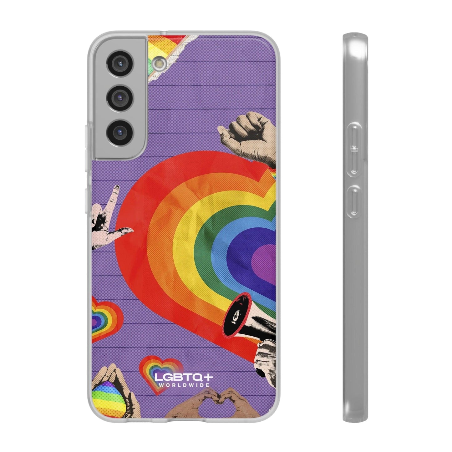 LGBTQWorldwide - ,,REGENBOGEN HERZ" Flexible Handyhülle Accessories, Case, iPhone, iPhone Cases, Phone accessory, Phone Cases, Samsung Cases, silikon, Valentine's Day promotion lgbtq Bekleidung Accessoires unisex Zubehör