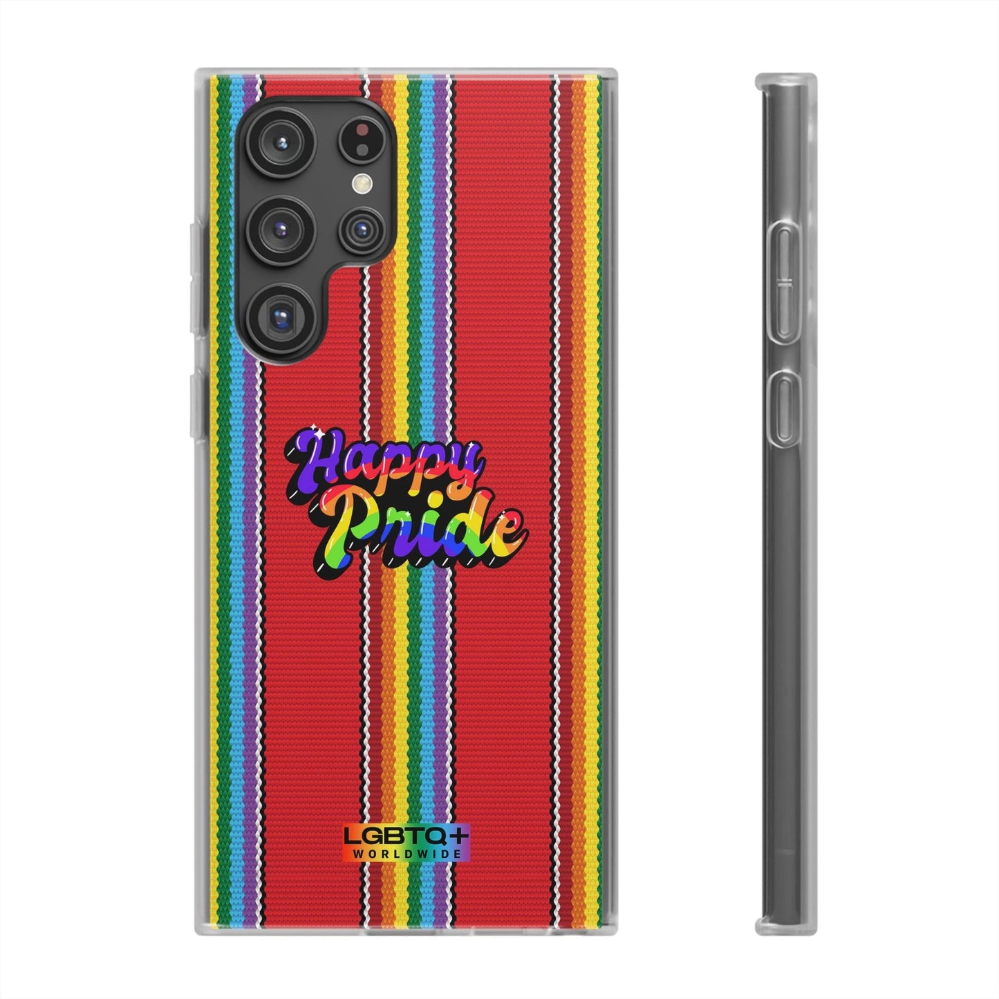 LGBTQWorldwide - ,,HAPPY PRIDE" Flexible Handyhülle Accessories, Case, iPhone, iPhone Cases, Phone accessory, Phone Cases, Samsung Cases, silikon, Valentine's Day promotion lgbtq Bekleidung Accessoires unisex Zubehör