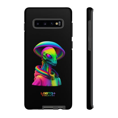 LGBTQWorldwide - ,,GLÜCKLICHES ALIEN" Doppelgehäuse Handyhülle Accessories, Glossy, iPhone Cases, Matte, Phone accessory, Phone Cases, Samsung Cases, tough, Valentine's Day Picks lgbtq Bekleidung Accessoires unisex Zubehör