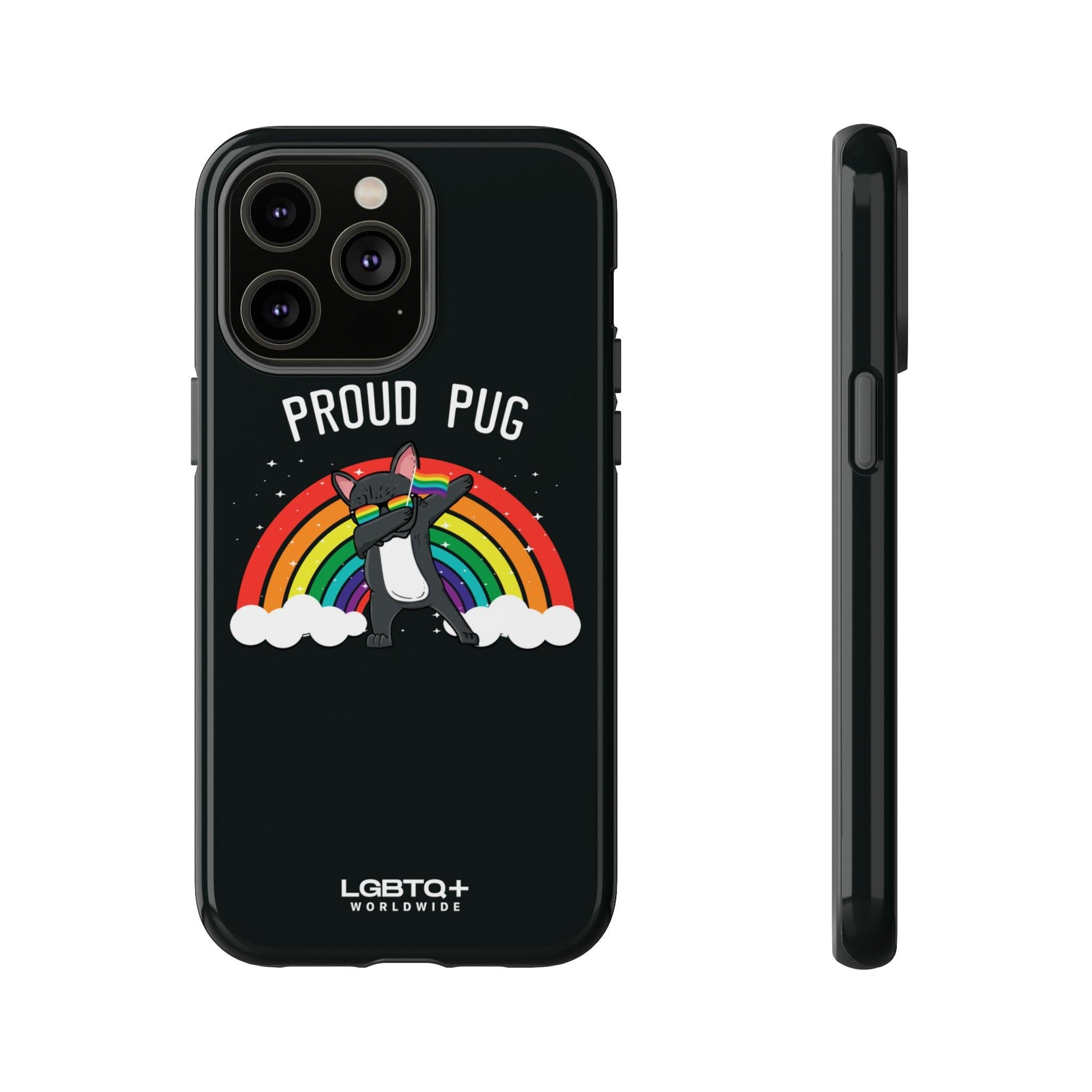 LGBTQWorldwide - ,,PROUD PUG" Doppelgehäuse Handyhülle Accessories, Glossy, iPhone Cases, Matte, Phone accessory, Phone Cases, Samsung Cases, Thermo, Valentine's Day Picks lgbtq Bekleidung Accessoires unisex Zubehör