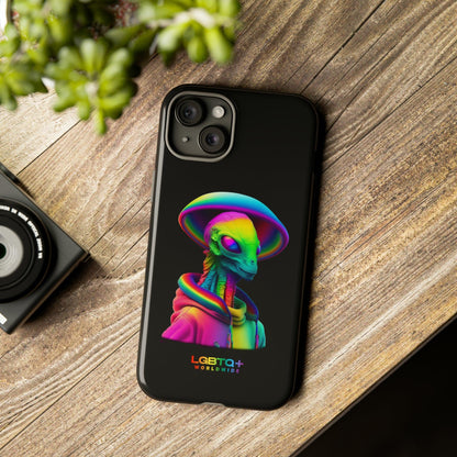 LGBTQWorldwide - ,,GLÜCKLICHES ALIEN" Doppelgehäuse Handyhülle Accessories, Glossy, iPhone Cases, Matte, Phone accessory, Phone Cases, Samsung Cases, tough, Valentine's Day Picks lgbtq Bekleidung Accessoires unisex Zubehör