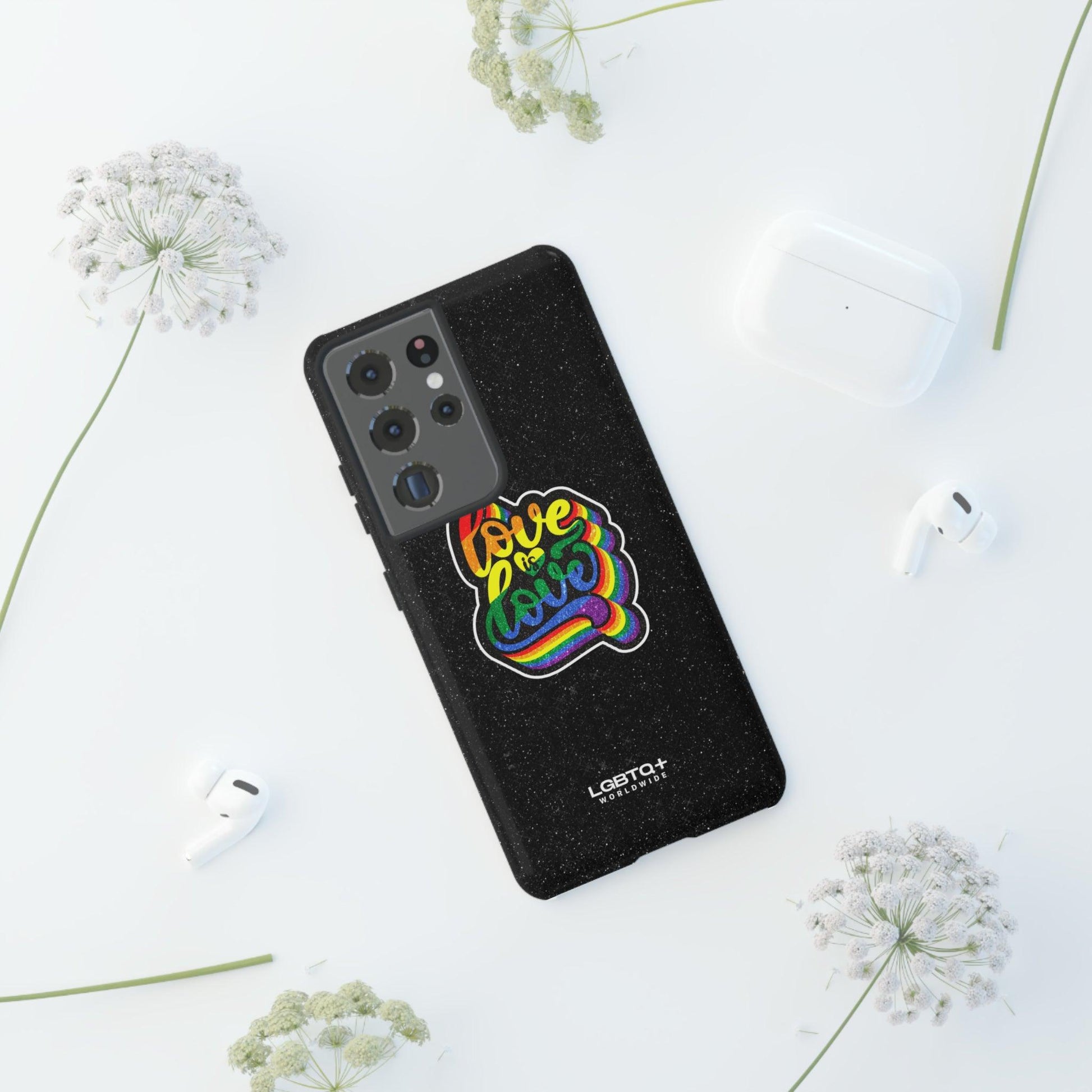 LGBTQWorldwide - ,,LOVE IS LOVE" Doppelgehäuse Handyhülle Accessories, Glossy, iPhone Cases, Matte, Phone accessory, Phone Cases, Samsung Cases, Thermo, Valentine's Day Picks lgbtq Bekleidung Accessoires unisex Zubehör