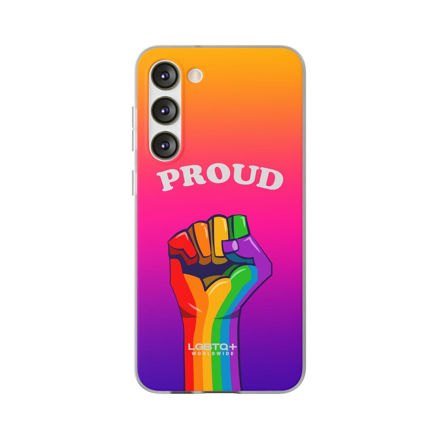 LGBTQWorldwide - ,,GLÜCKLICH" Flexible Handyhülle Accessories, Case, iPhone, iPhone Cases, Phone accessory, Phone Cases, Samsung Cases, silikon, Valentine's Day promotion lgbtq Bekleidung Accessoires unisex Zubehör